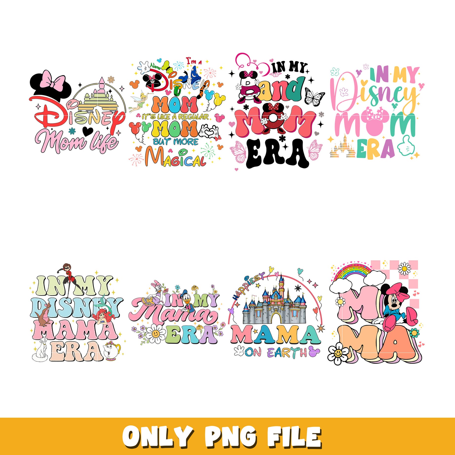 Disney mom life era bundle png, Disney cartoon png, Digital download 