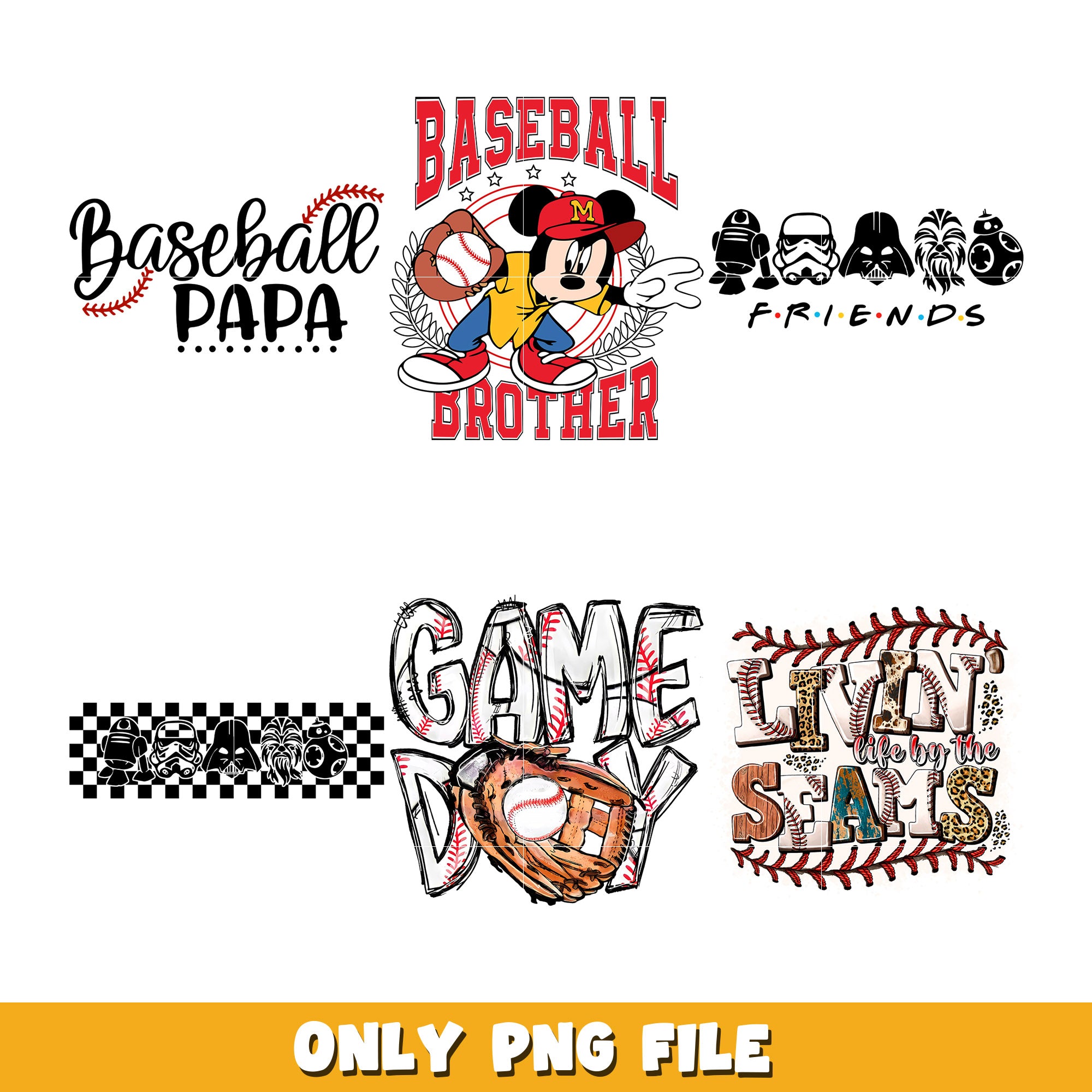 Mickey mouse softball bundle png, Disney cartoon png, Digital download 