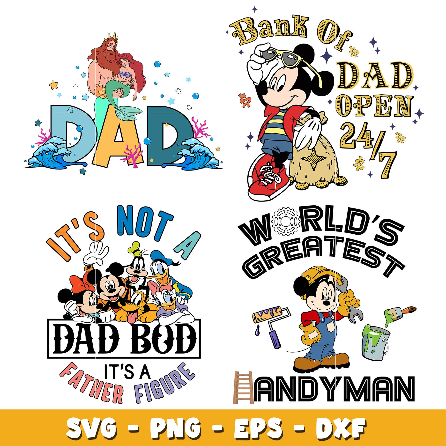 Disney mickey happy father day svg bundle, Father day svg, Disney svg