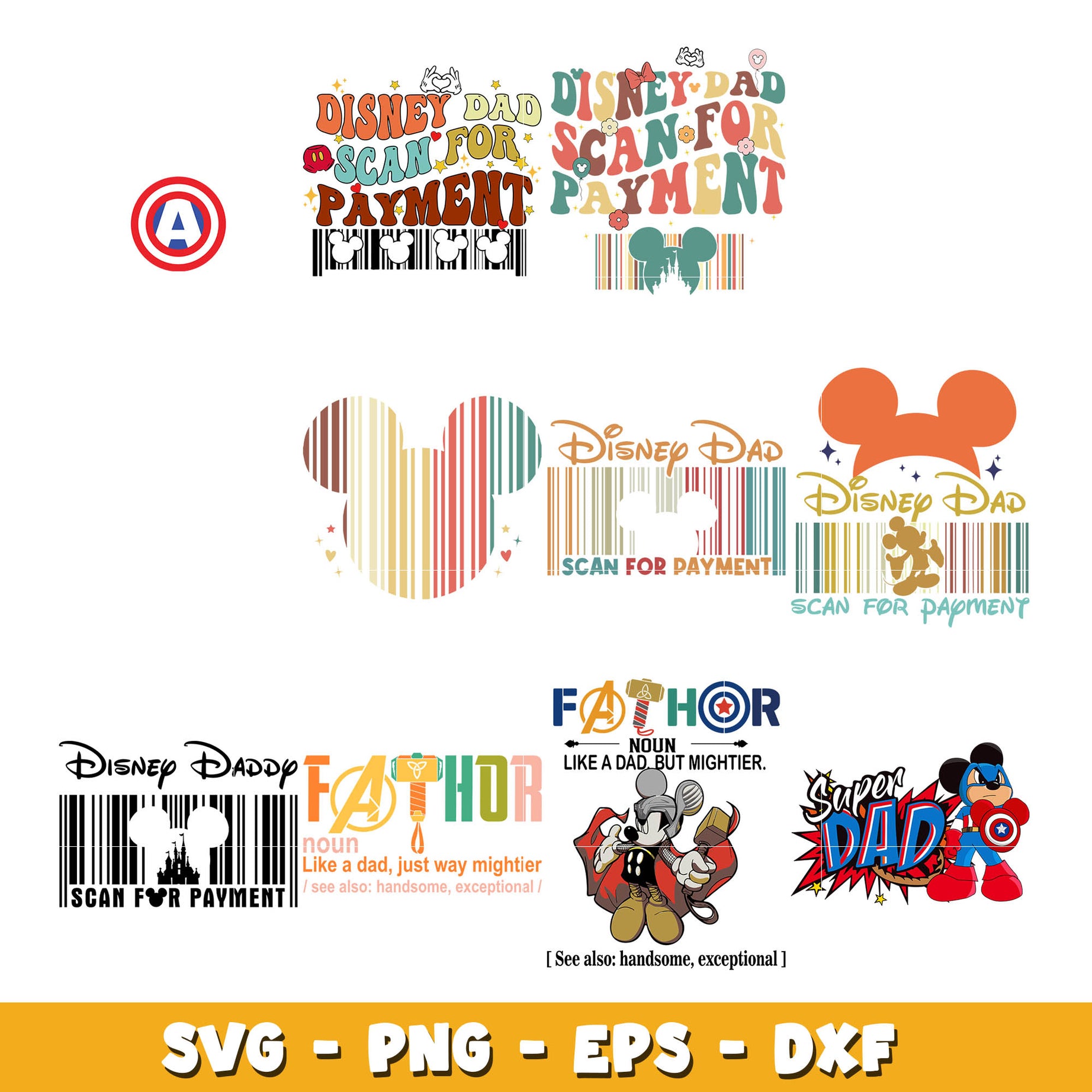 Mickey mouse disney dad svg bundle, Father day svg, Disney svg