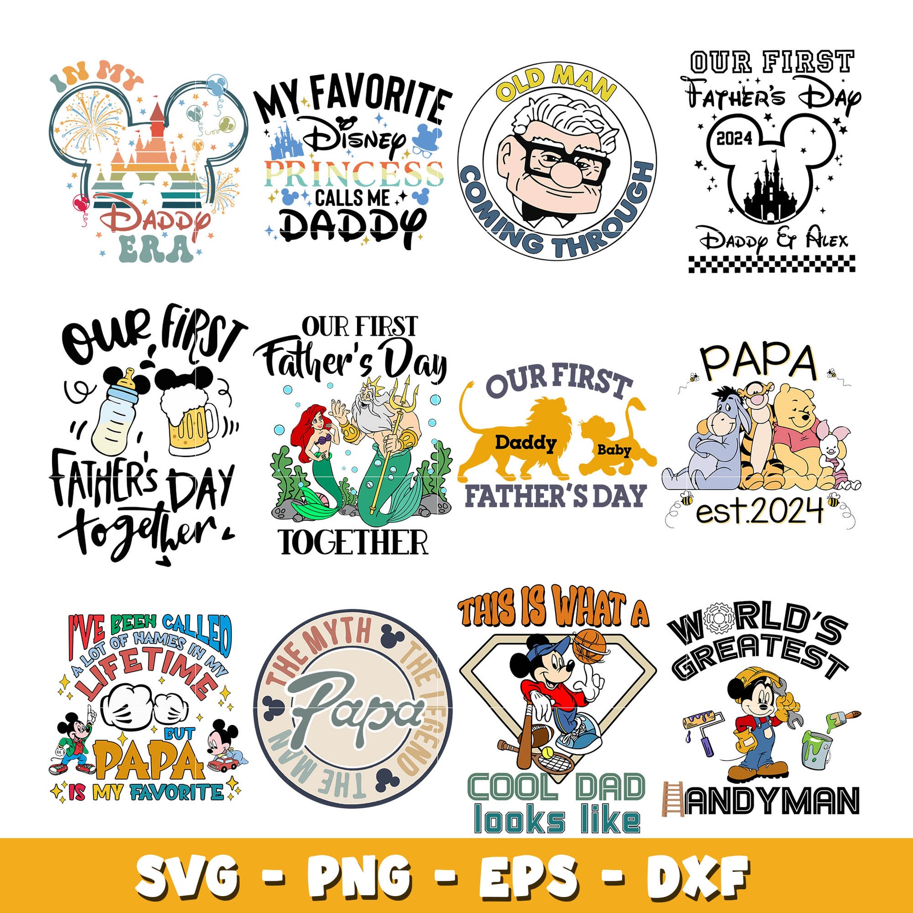 Disney and friends cartoon bundle svg, Disney cartoon svg, Digital download 