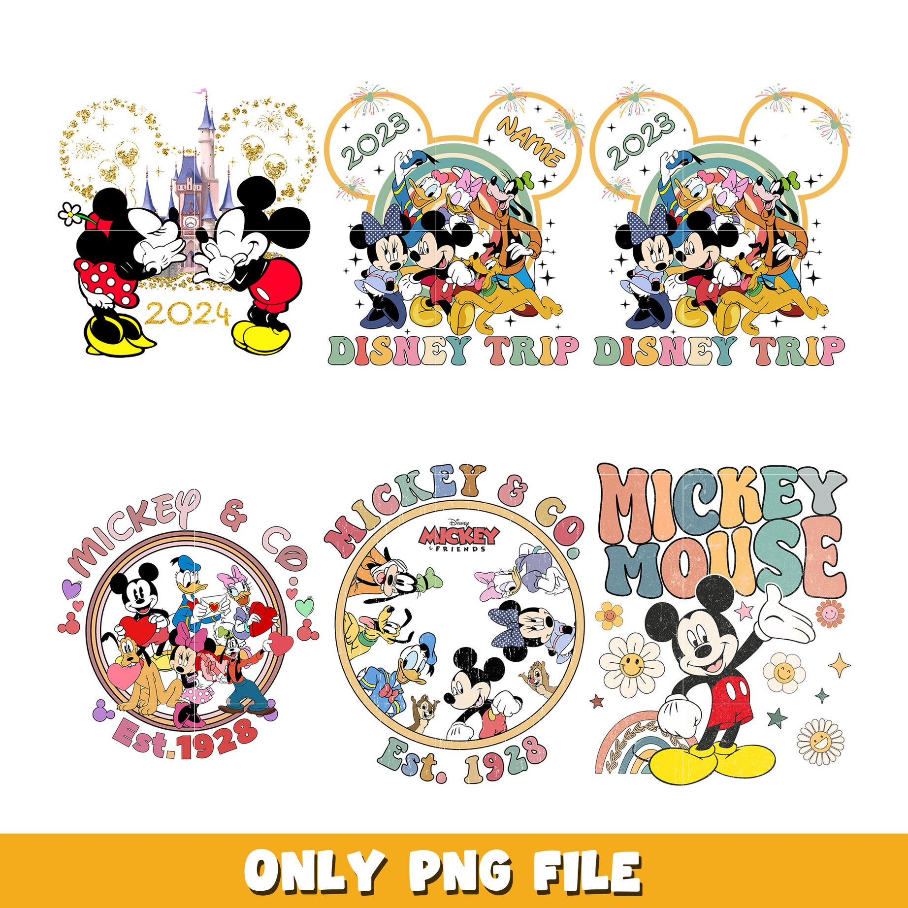 Mickey Mouse Disney Trip bundle png, Disney cartoon png, Digital download 