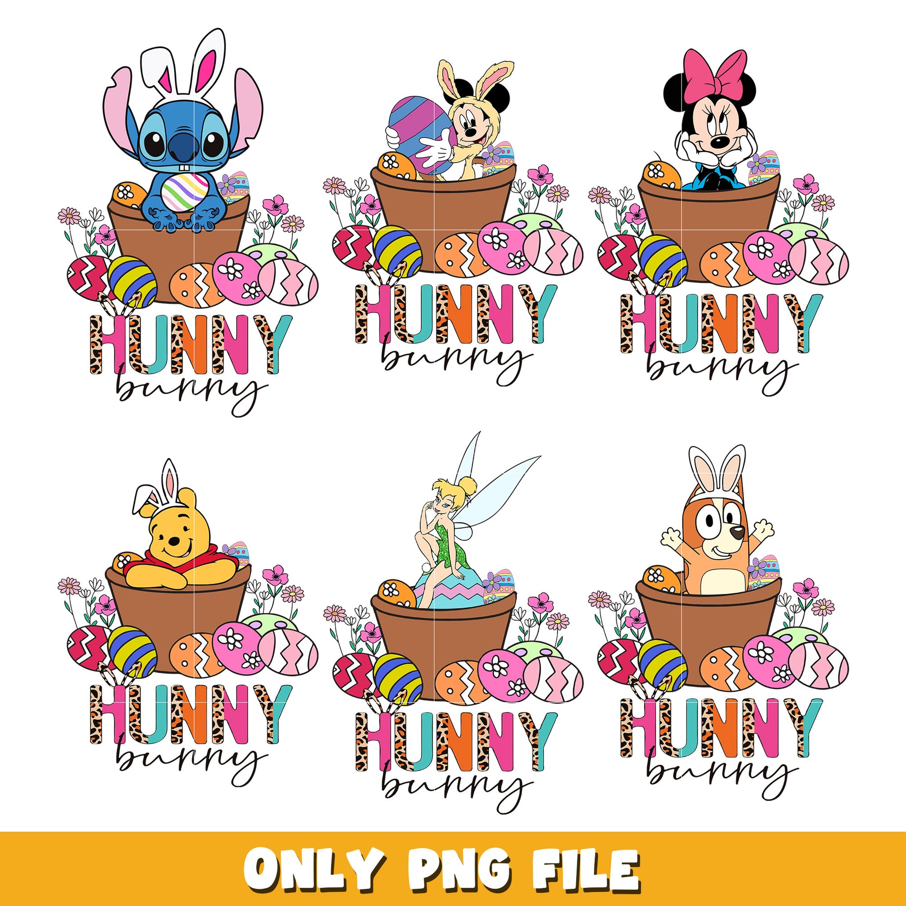 Hunny Bunny Easter bundle png, Disney cartoon png, Digital download 