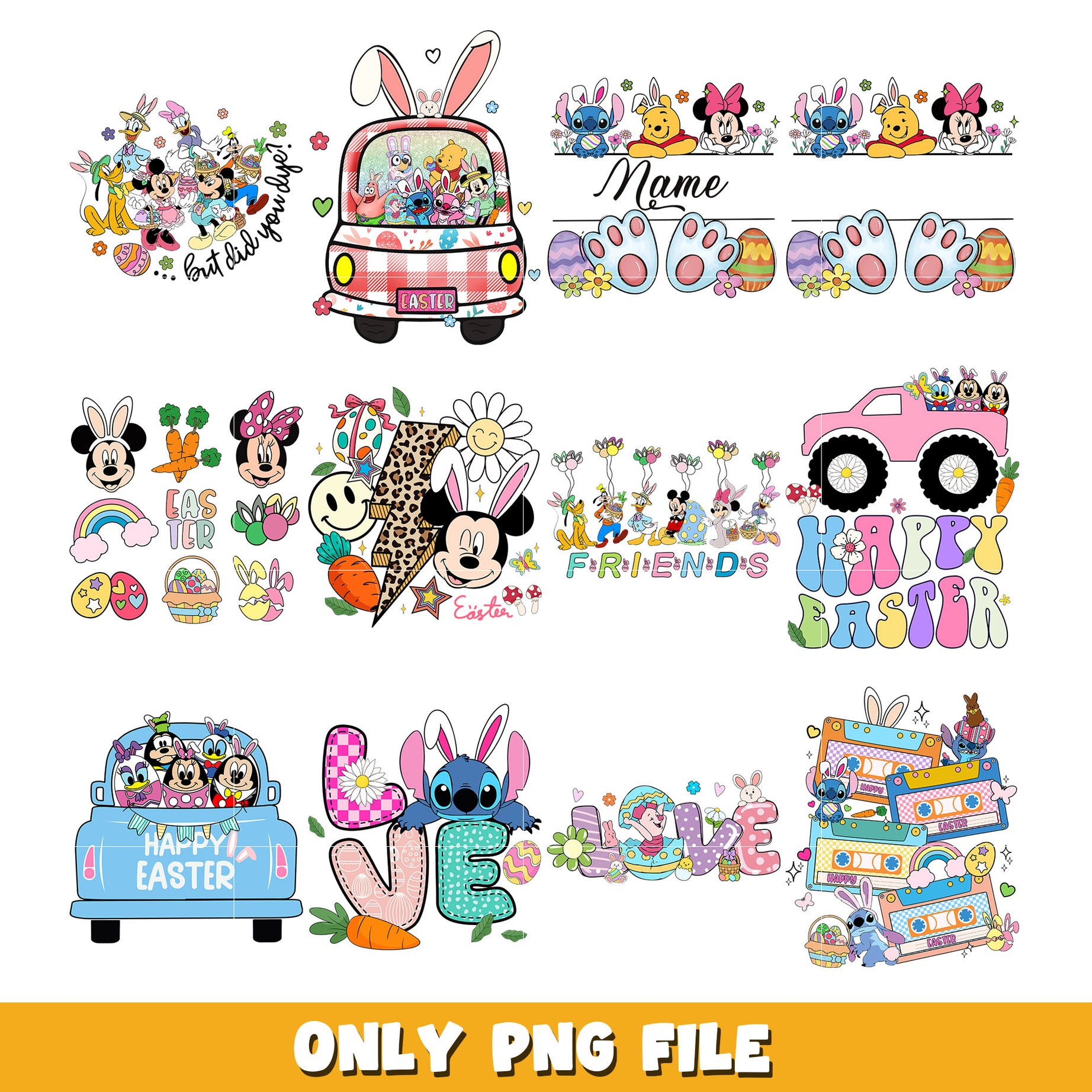 Disney easter  friends bundle png, Disney cartoon png, Digital download  