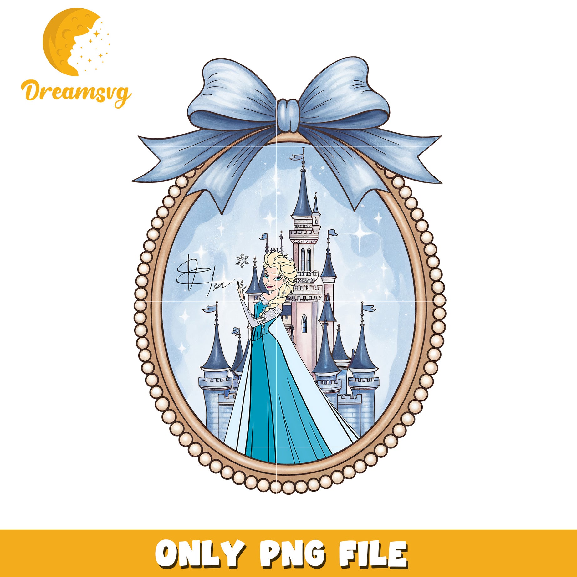 Disney elsa movie picture frame design png, pincess png, disney movie png