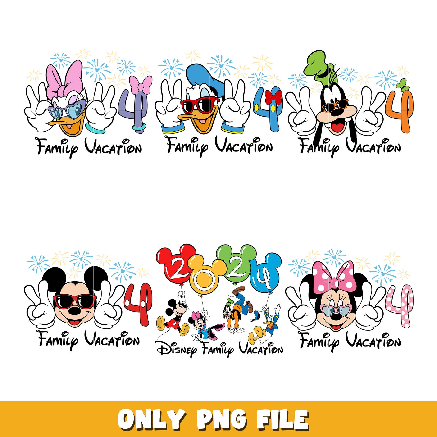 Mickey friends family vacation png bundle, Disney vacation png, Disney png