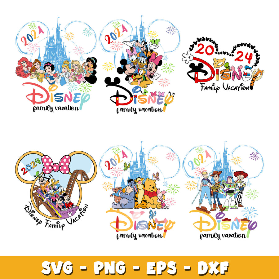 Disney family vacation 2024 svg bundle, Disney vacation svg, Disney svg