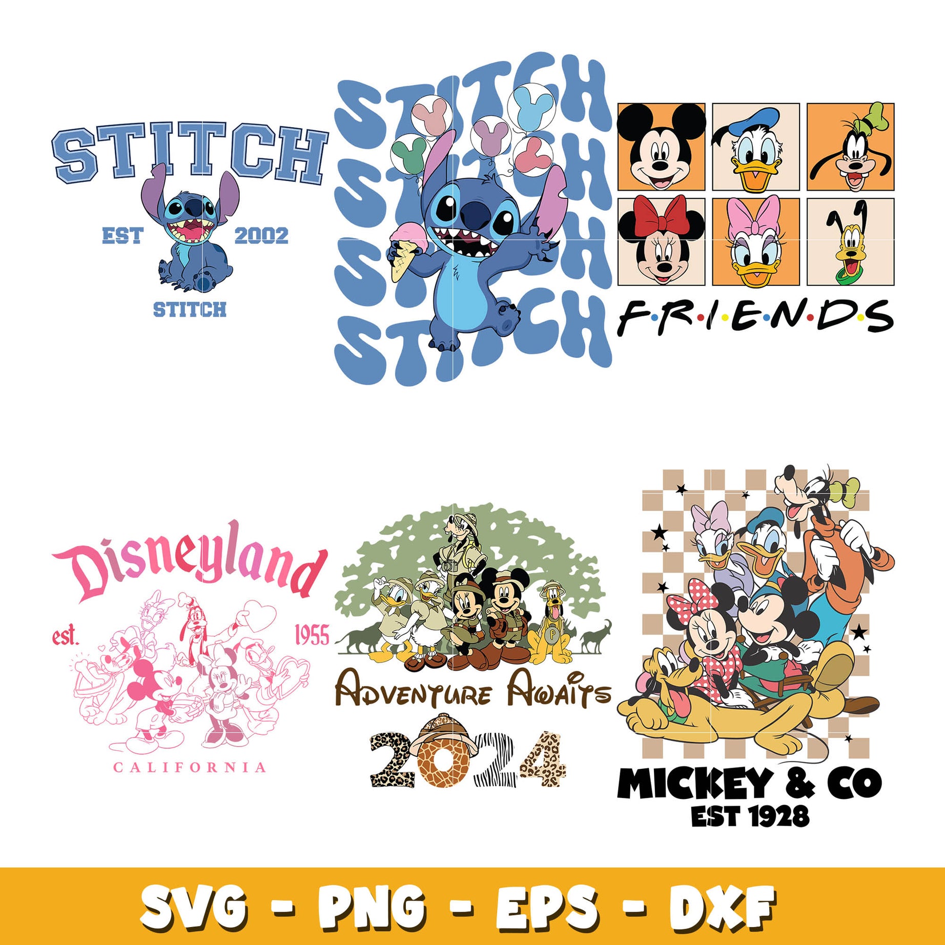 Disney mickey stitch est 2002 svg bundle, Disney stitch svg, Disney svg