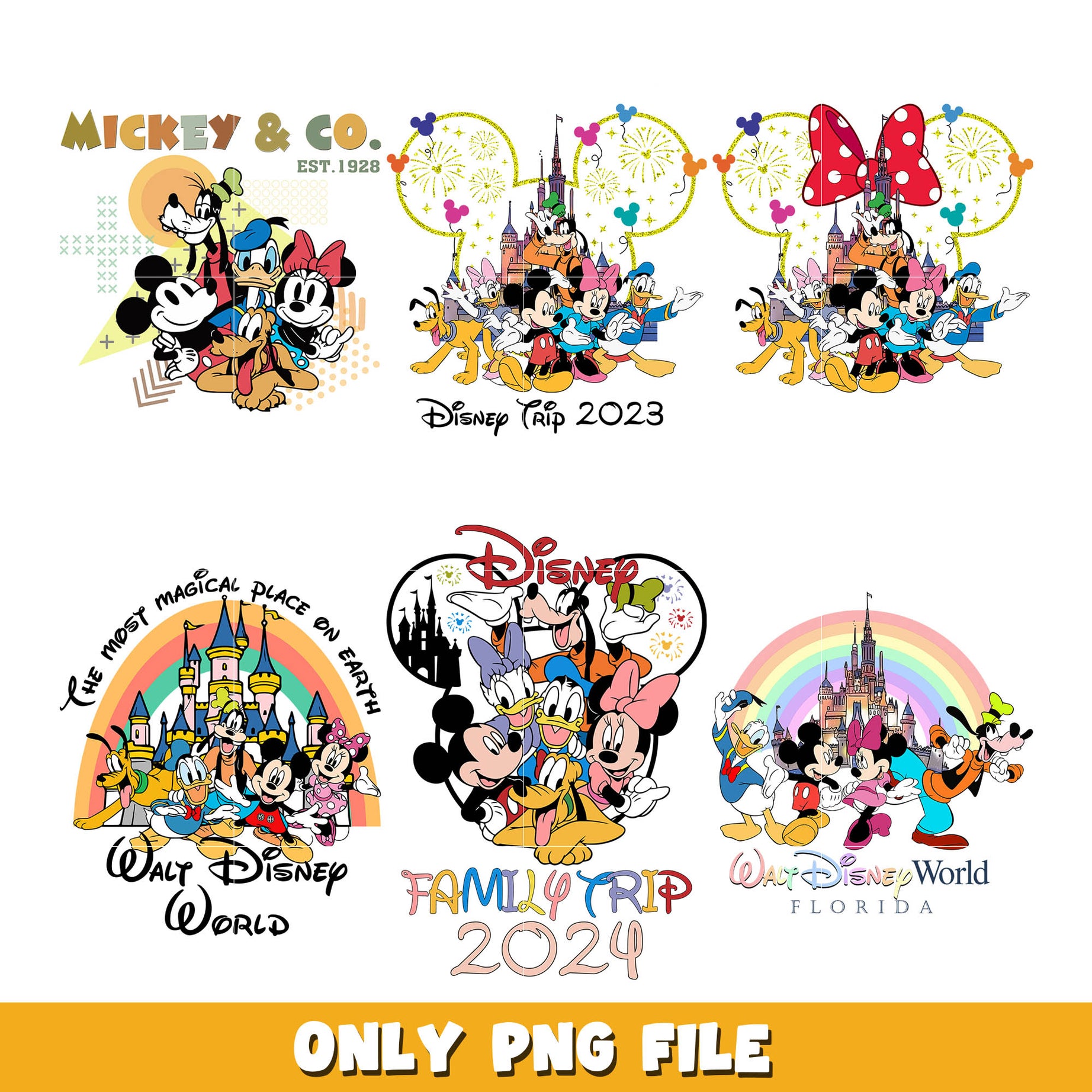 Disney mickey family trip 2024 png bundle, Disney trip png, Disney png