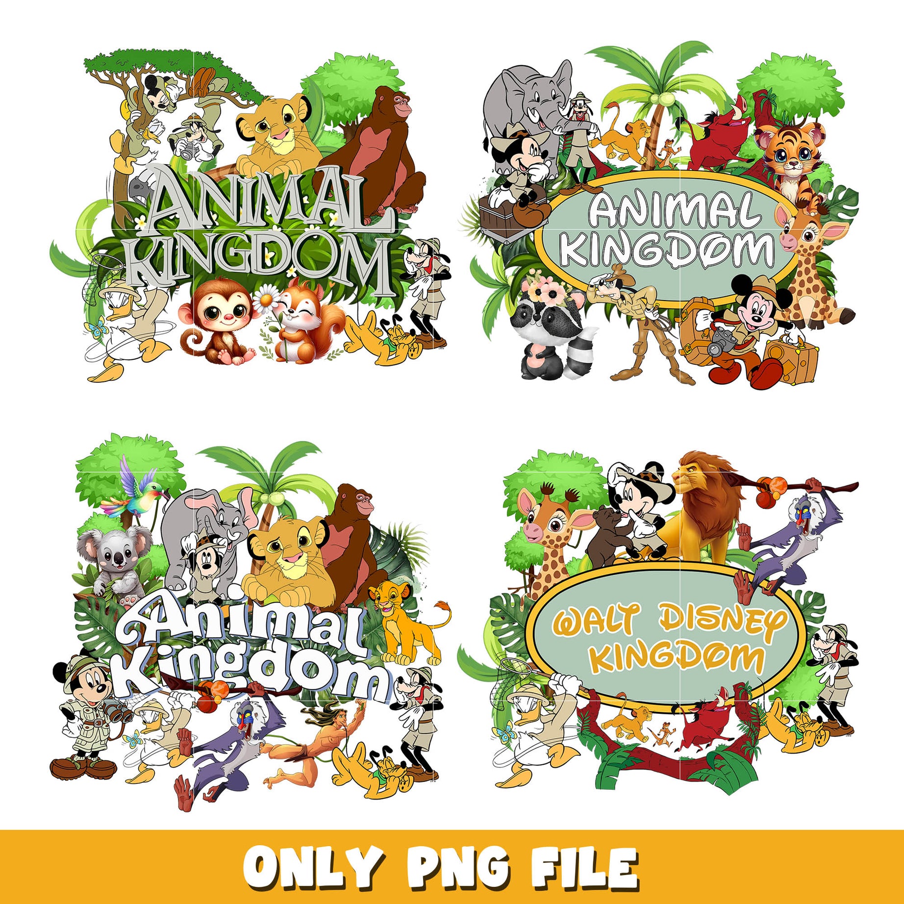 Disney animal kingdom png bundle, Disney animal png, Disney png