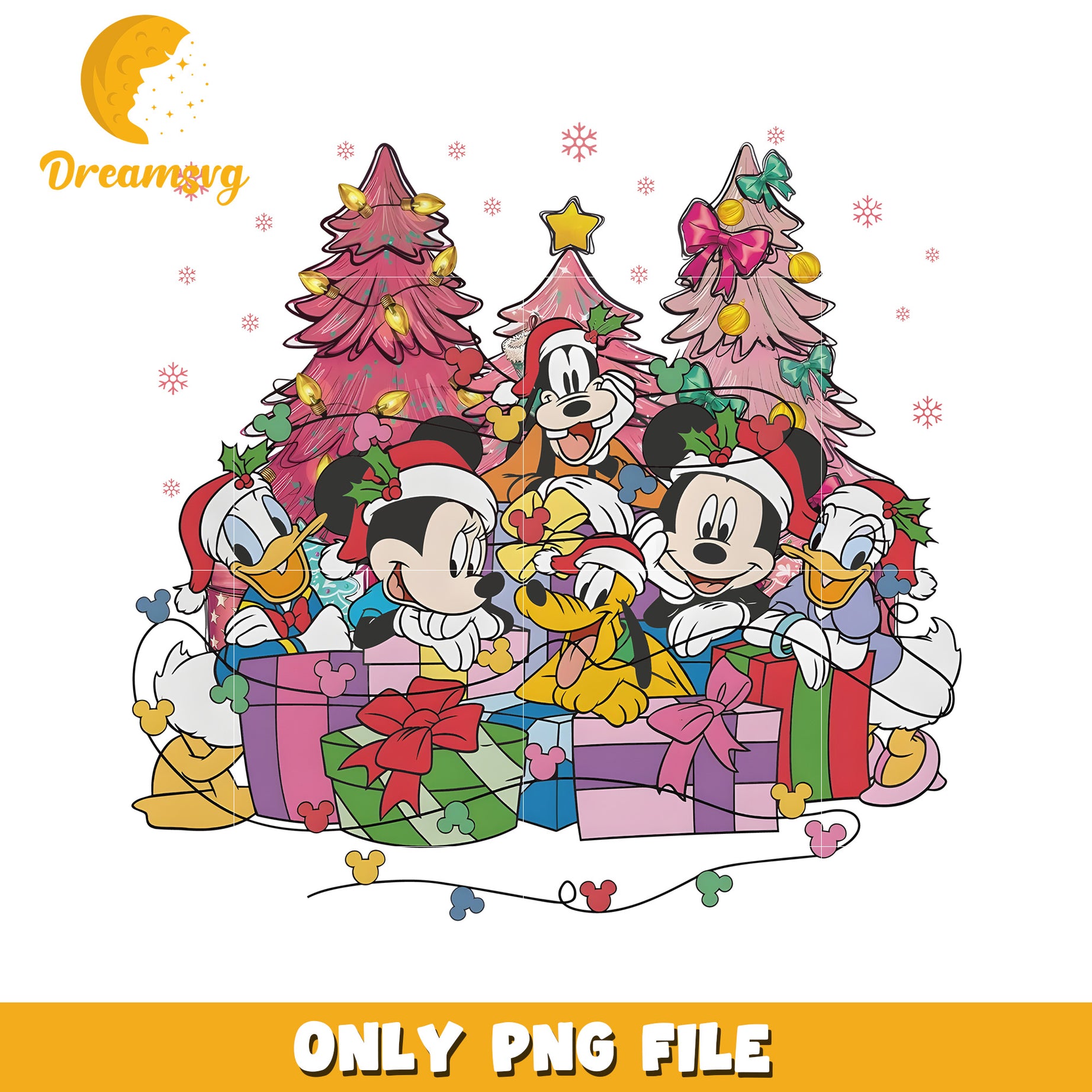Disney friends png, christmas decor png, disney mouse png