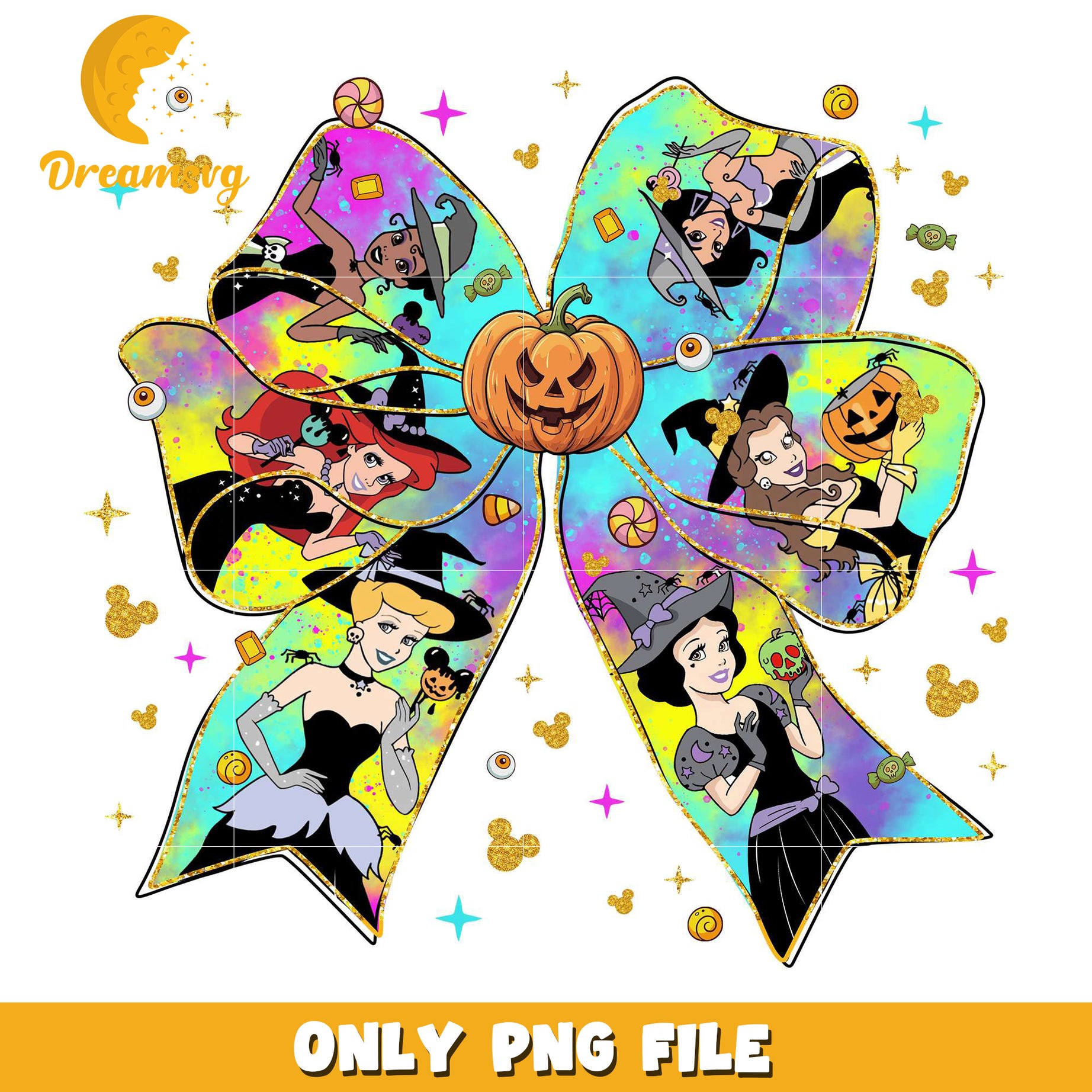 Disney halloween bowtie png, halloween characters​ png, halloween design png