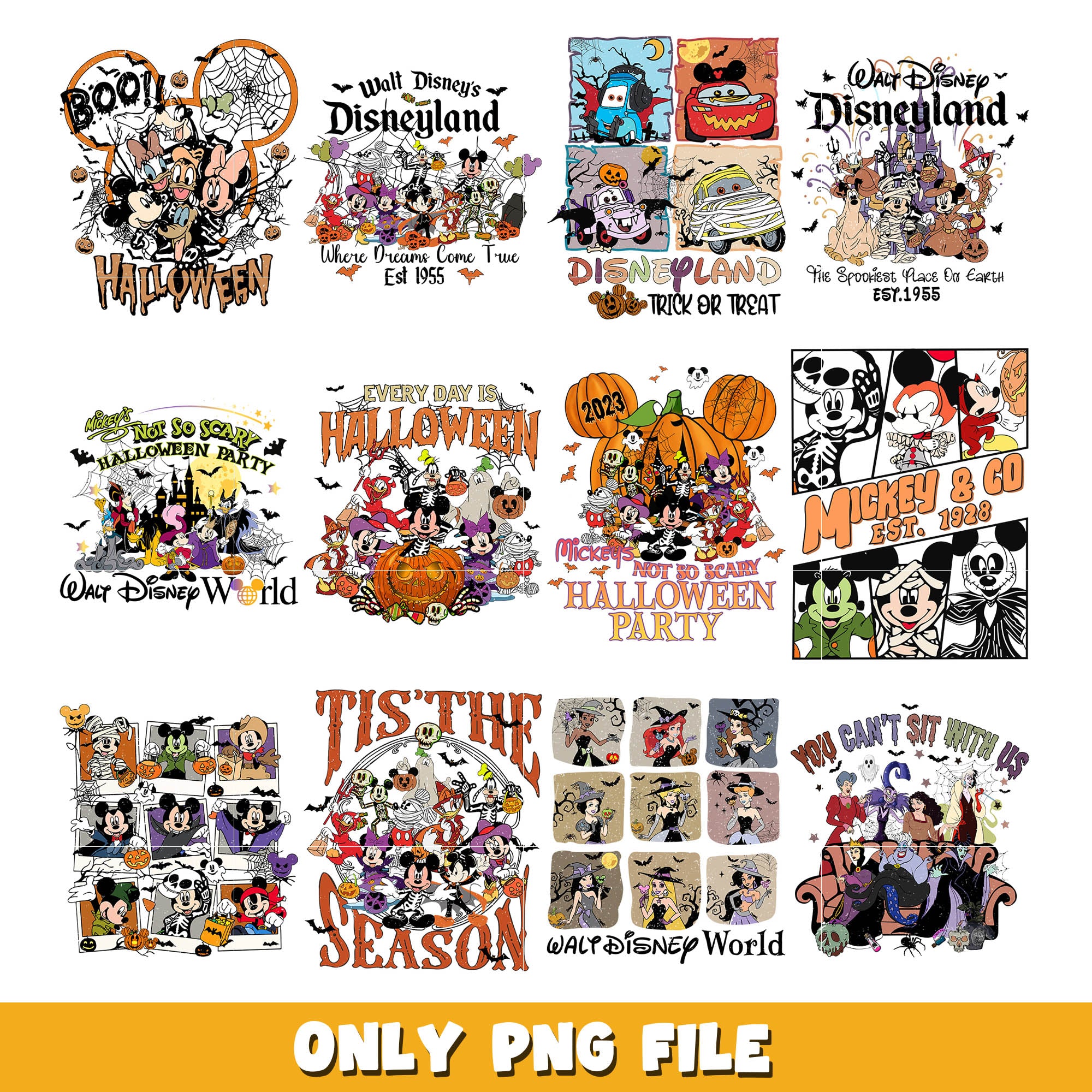 Disneyland halloween png bundle, Disney halloween  png, Disney png