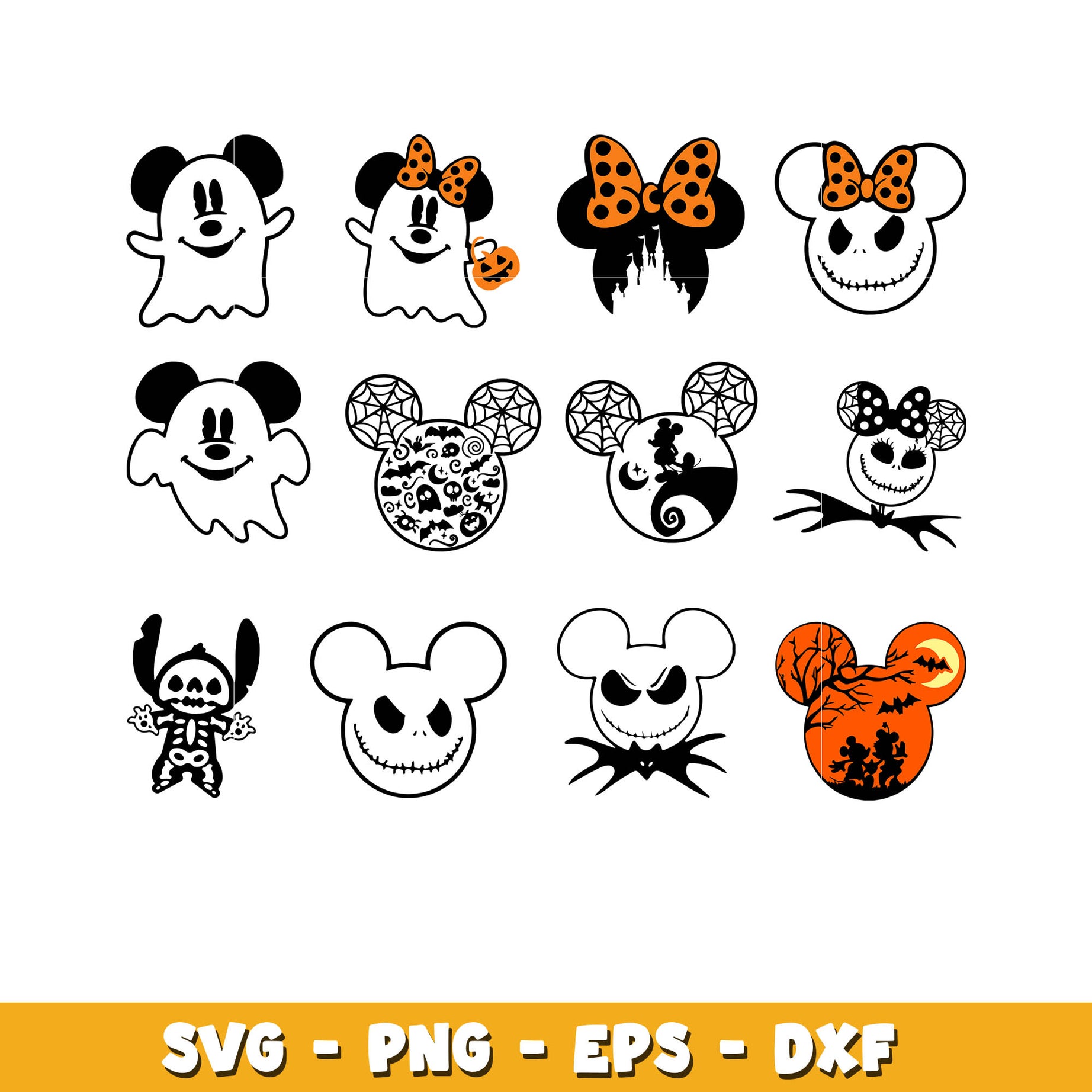 Disney mickey friends ghost svg bundle, Disney halloween svg, Disney svg