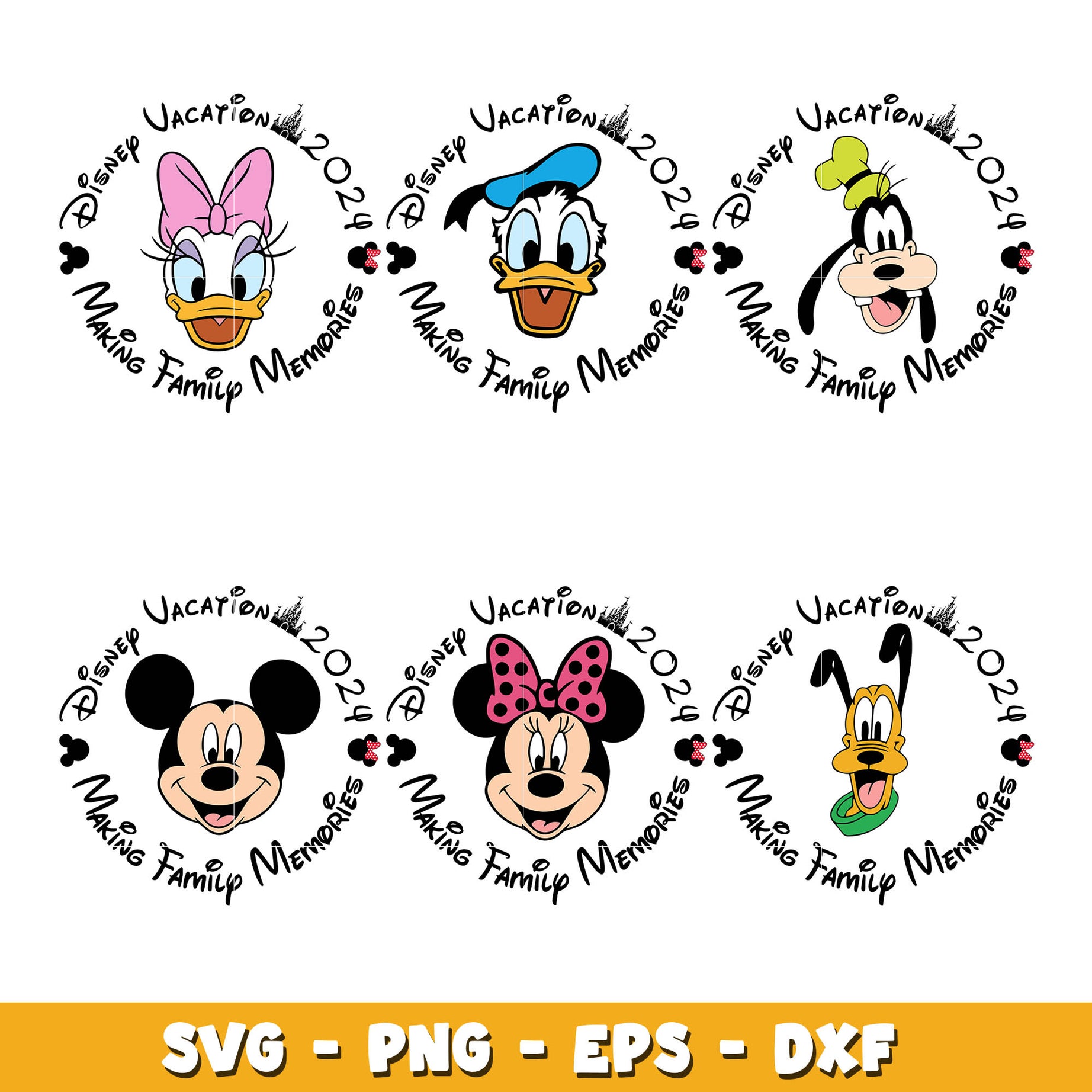 Mickey friends circlesvg bundle, Disney vacation svg, Disney svg