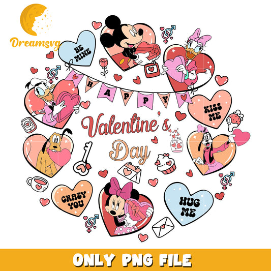 Disney heart valentine's day png, disney valentine png