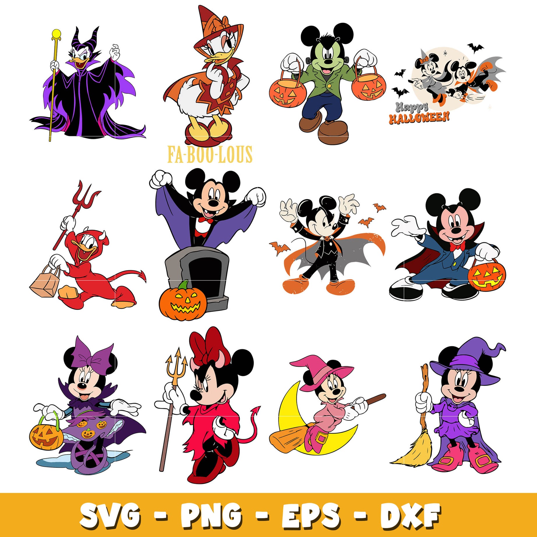 Mickey halloween design svg bundle, Disney halloween svg, Disney svg