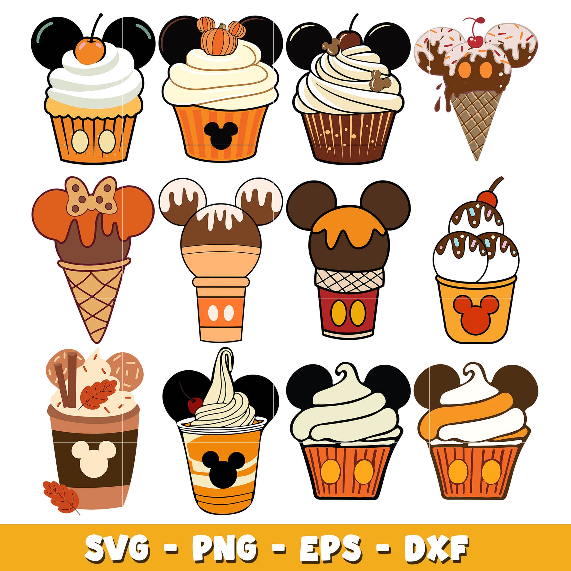 Disney mickey cream svg bundle, Disney mickey svg, Disney svg