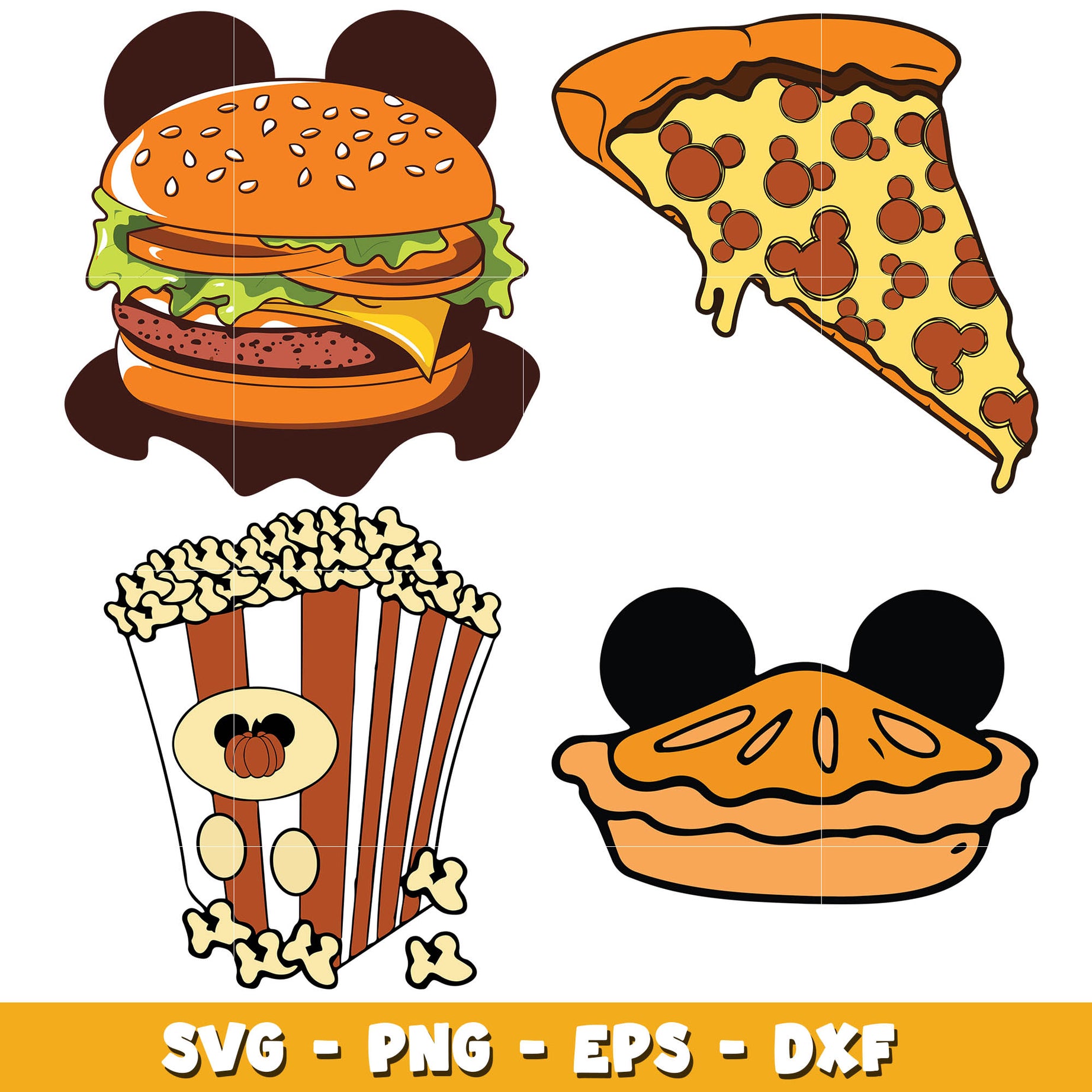 Disney mickey mouse food svg bundle, Disney mickey svg, Disney svg