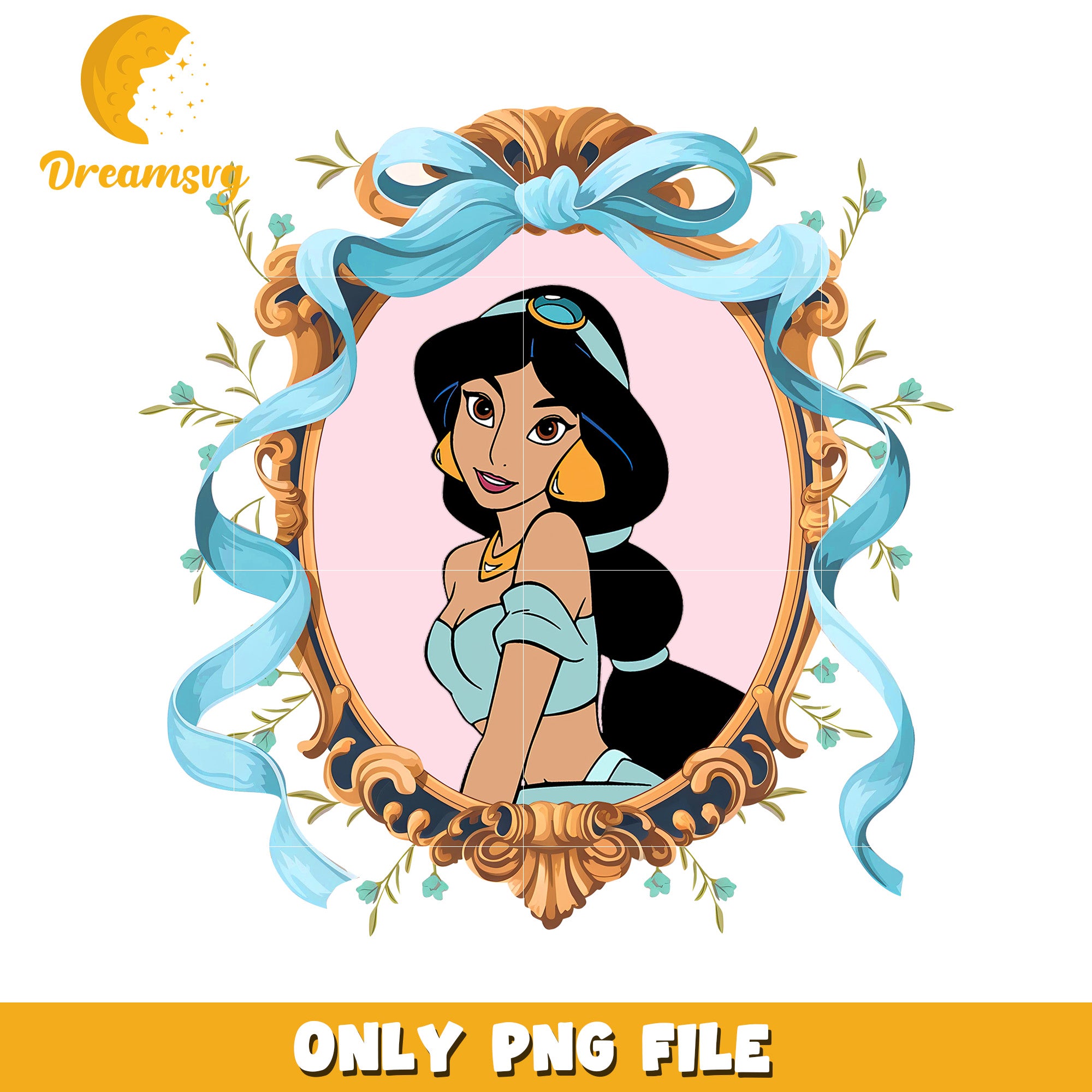 Disney jasmine princess mirror coquette bow png, jasmine princess png, disney cartoon png