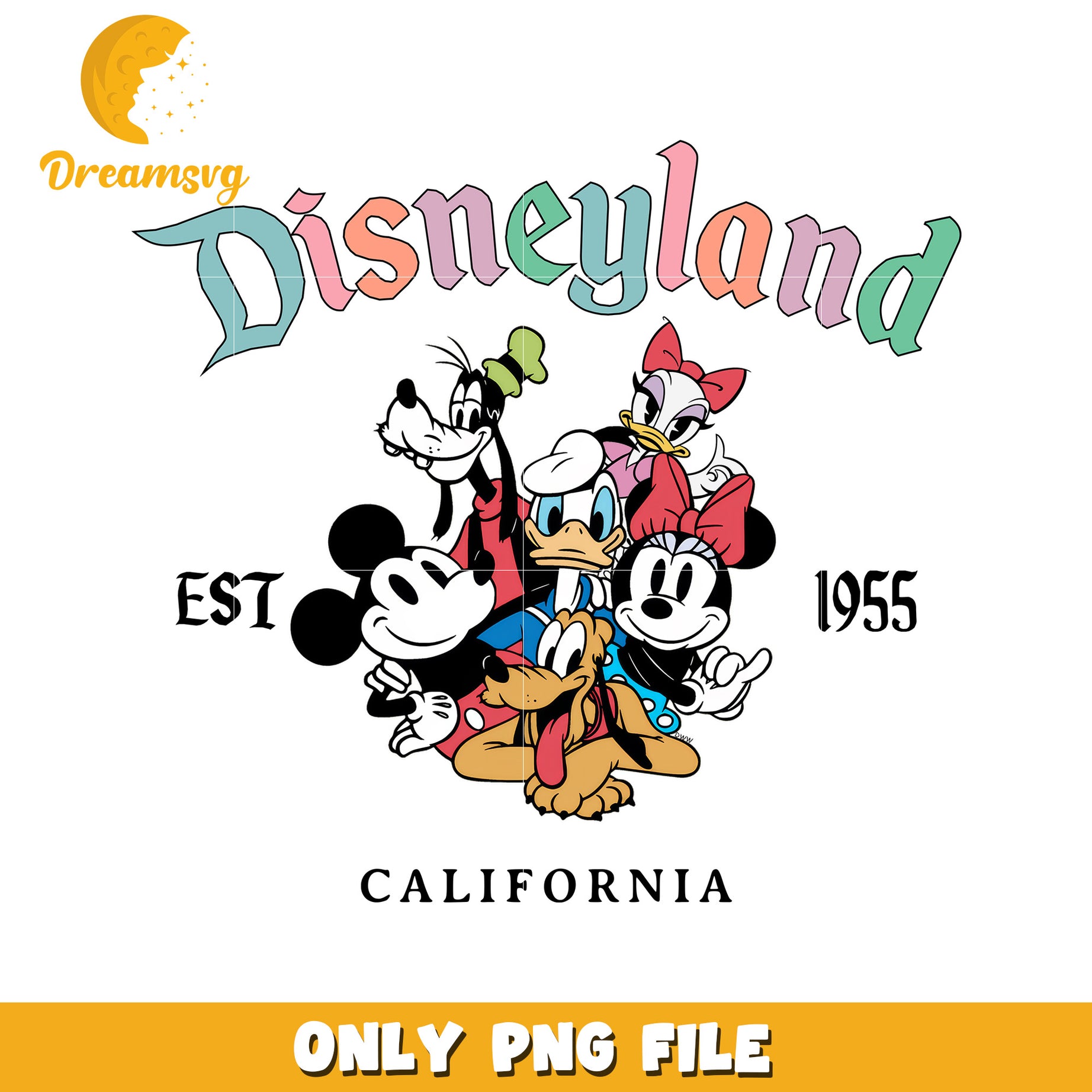 Disneyland Character PNG Graphic Established 1955
