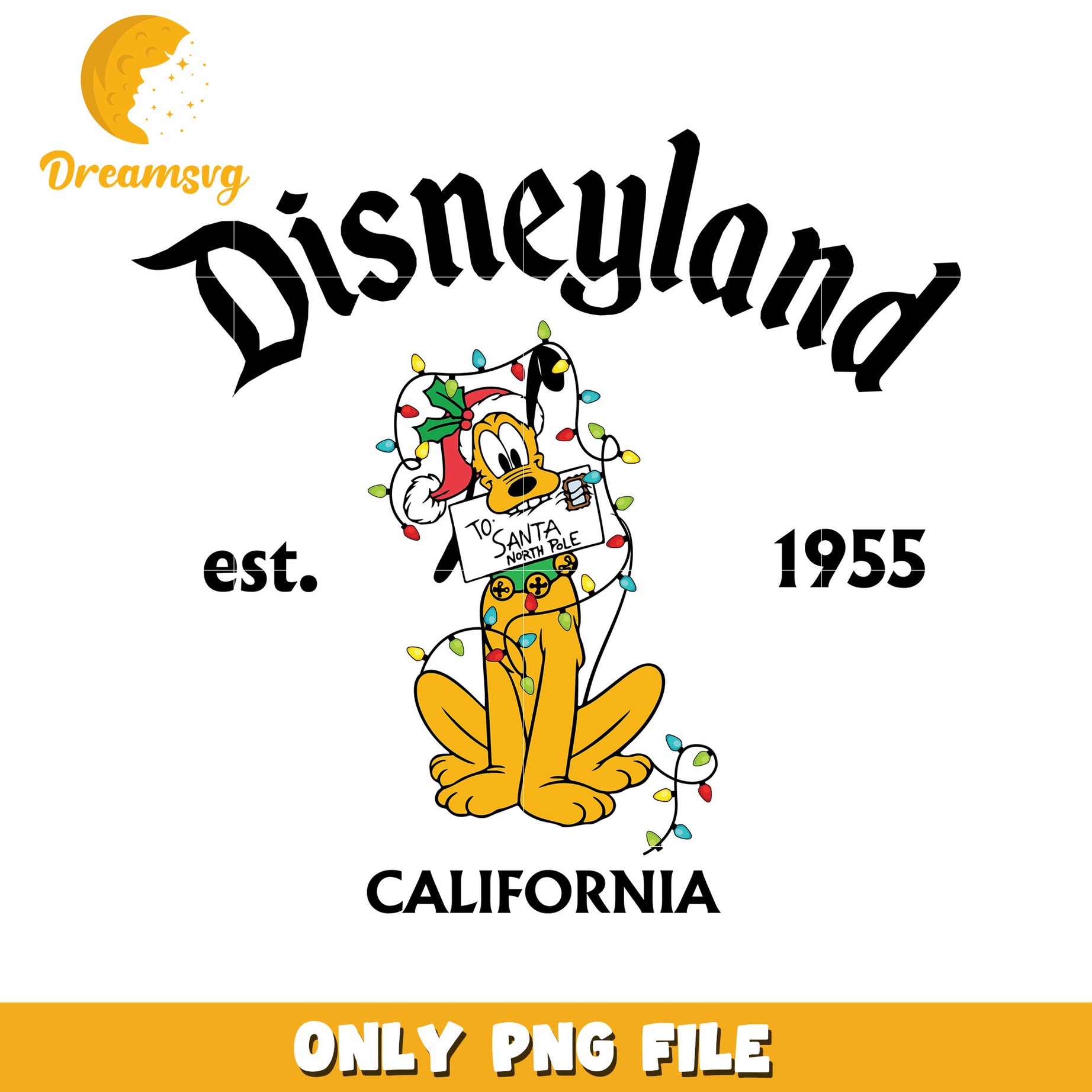 Disneyland Christmas PNG Pluto