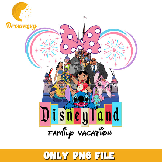 Disneyland Family Vacation PNG, Stitch, Lilo