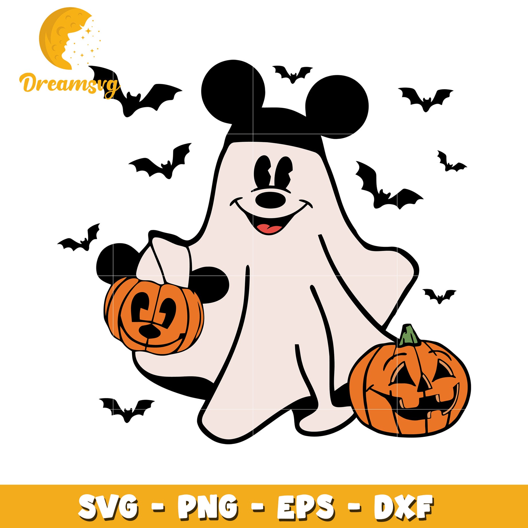 Disneyland Mickey ghost character svg, Disney friends halloween vibes svg