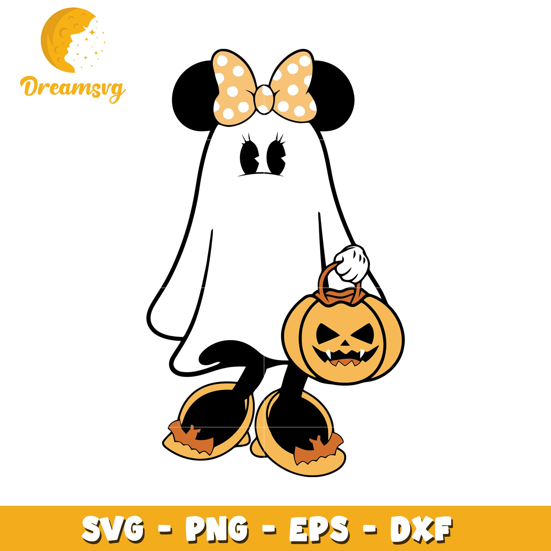 Disneyland Minnie ghost costume svg, Disney friends halloween vibes svg