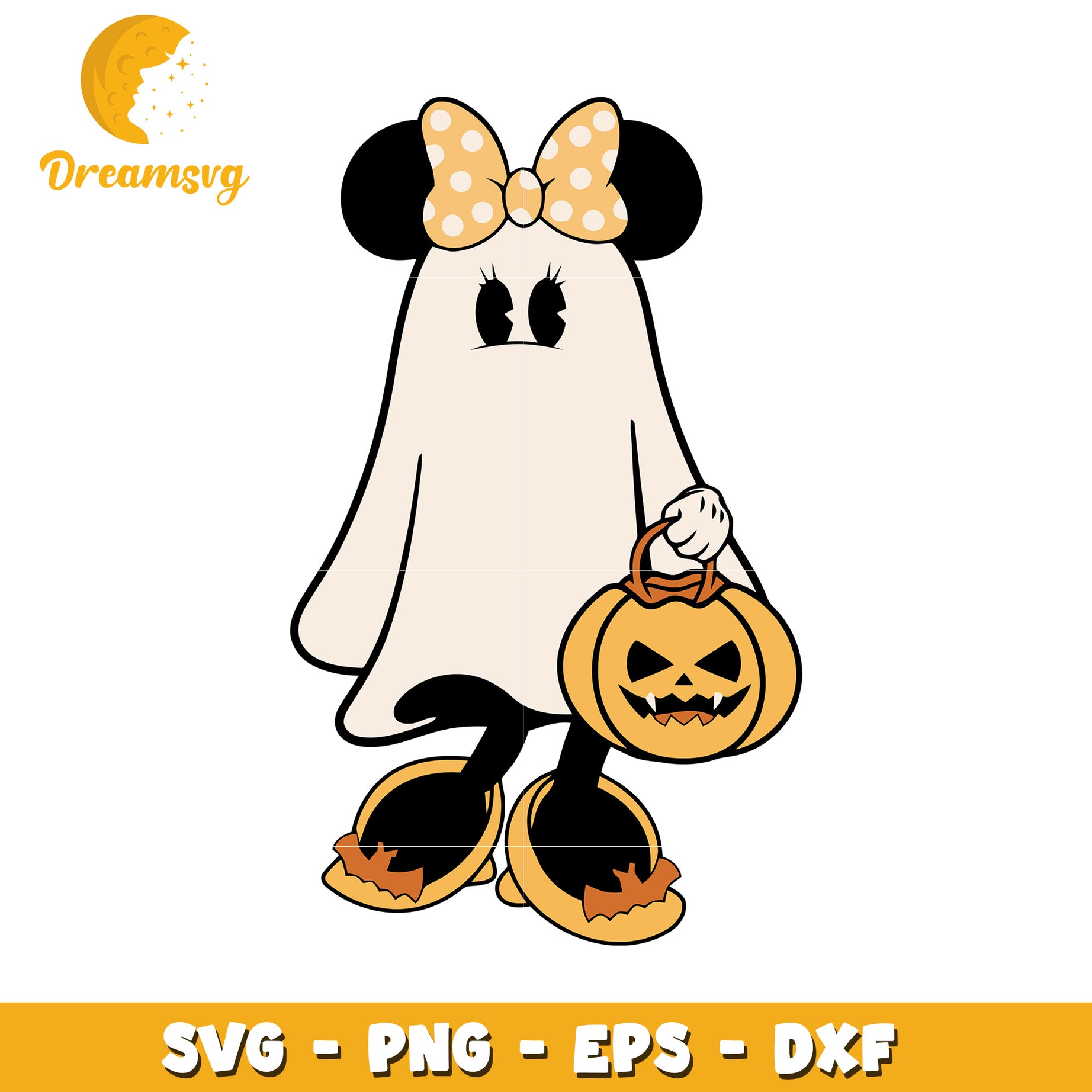 Disneyland Minnie ghost svg, Disney friends halloween vibes svg