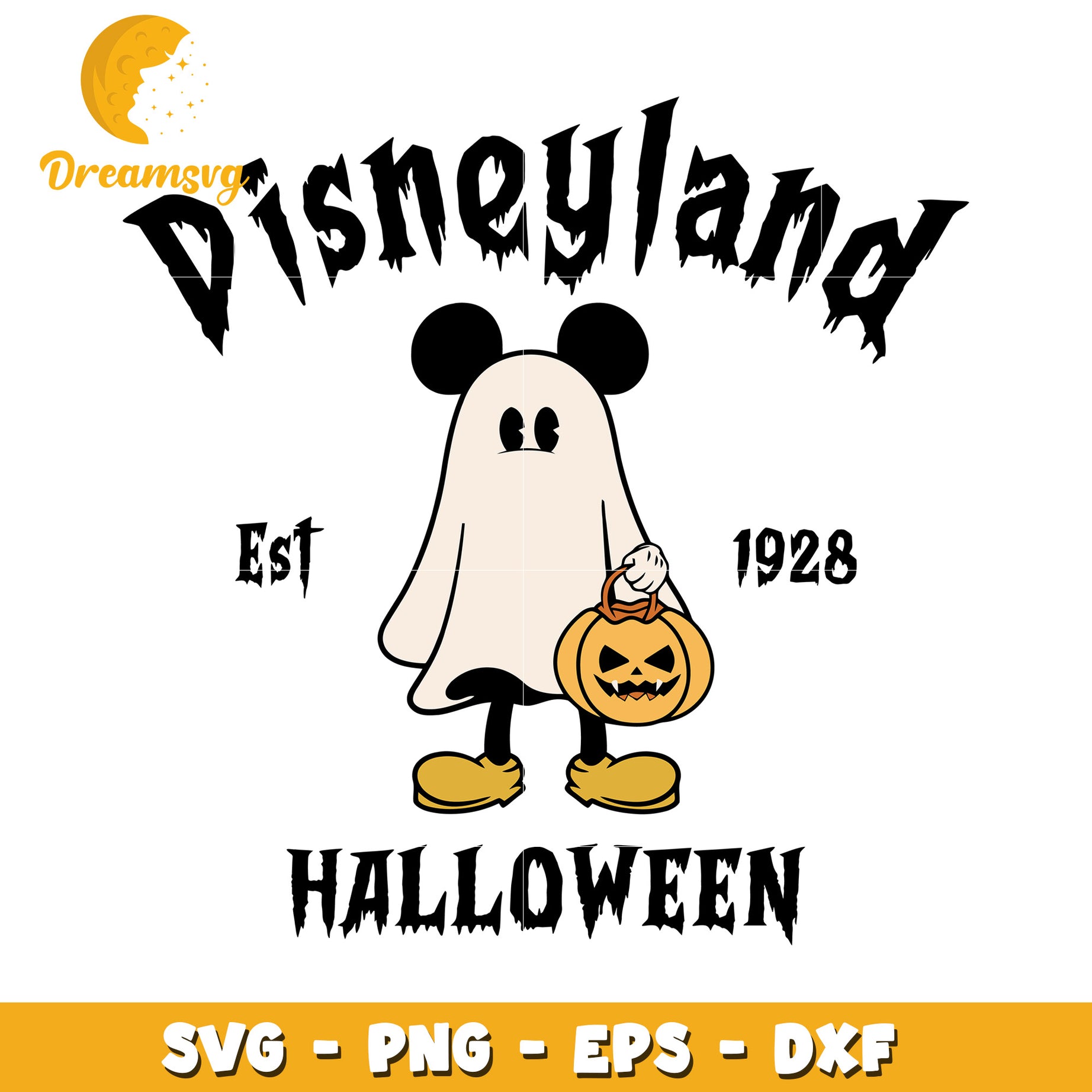 Disneyland halloween Mickey ghost svg, Disney friends halloween vibes svg