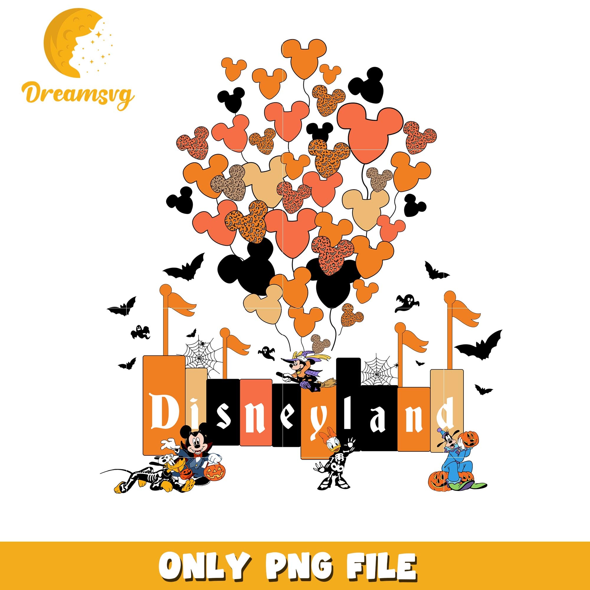 Disneyland halloween balloon png, Disney world halloween vibes png