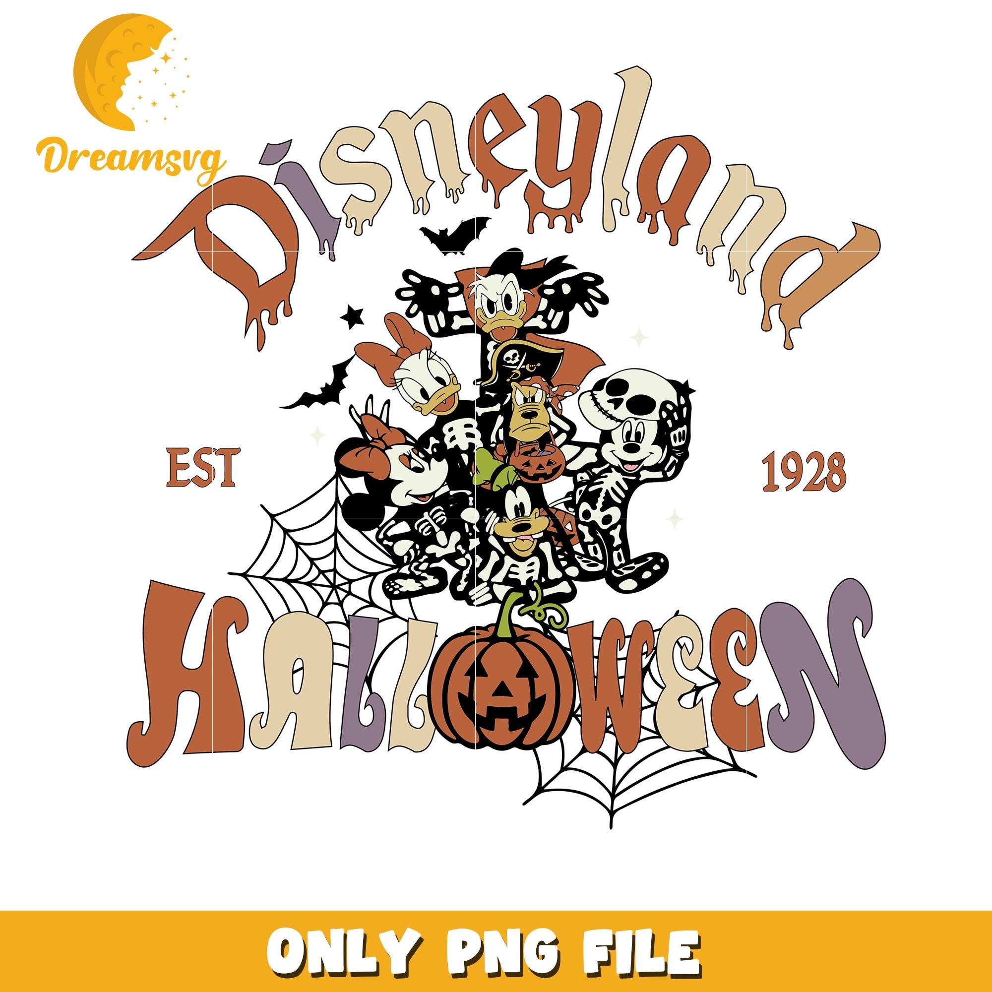 Disneyland halloween friends png, Disney cartoon characters png, Disney est 1928