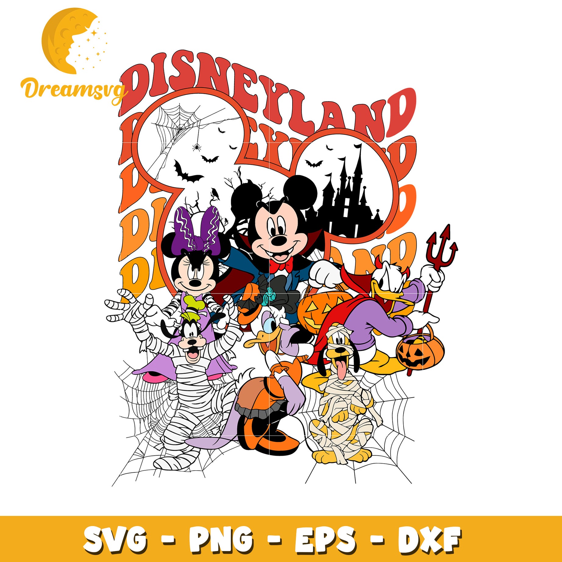 Disneyland skeleton friends svg, Disney friends halloween vibes svg