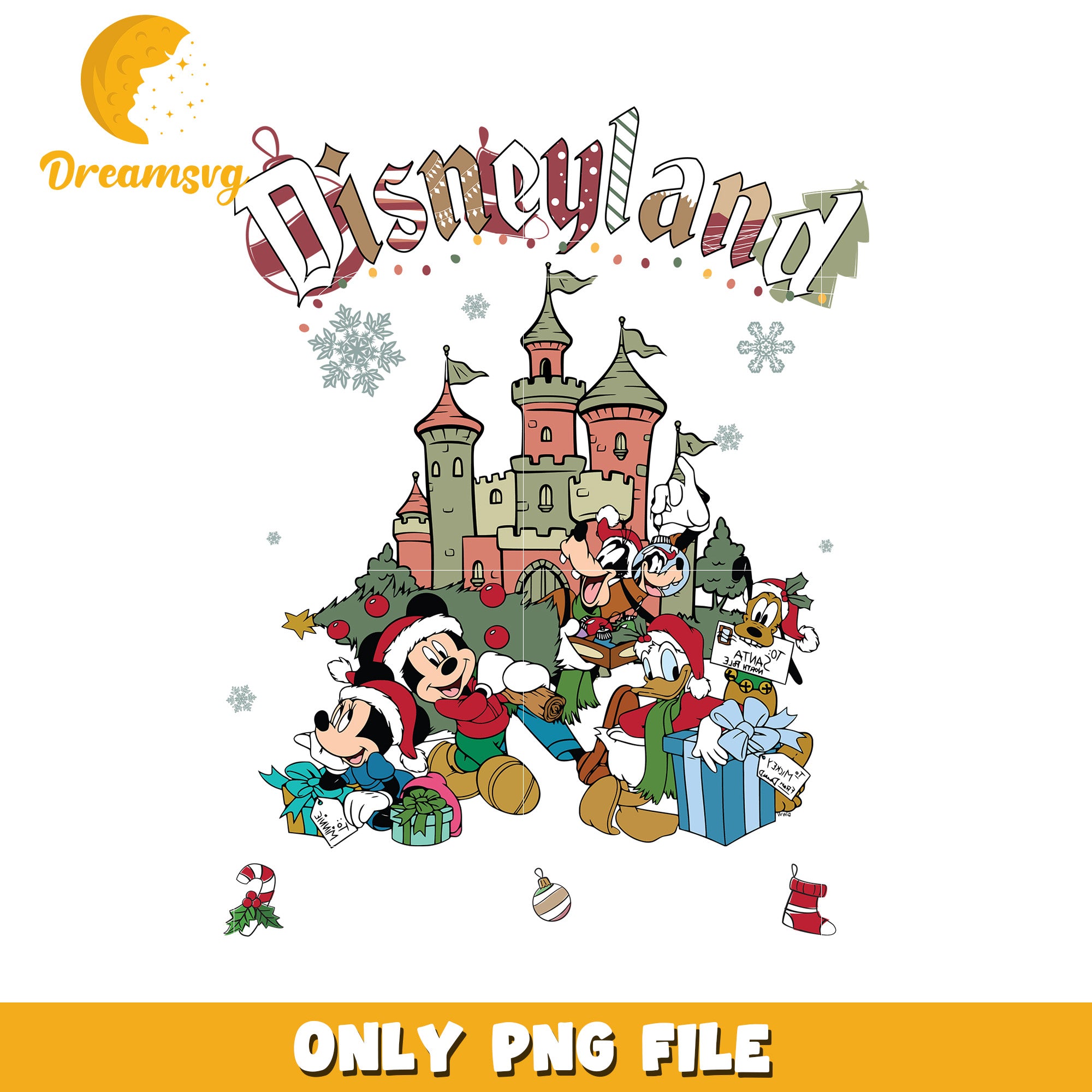 Disneyland california png, disney cozy png, holiday glow png