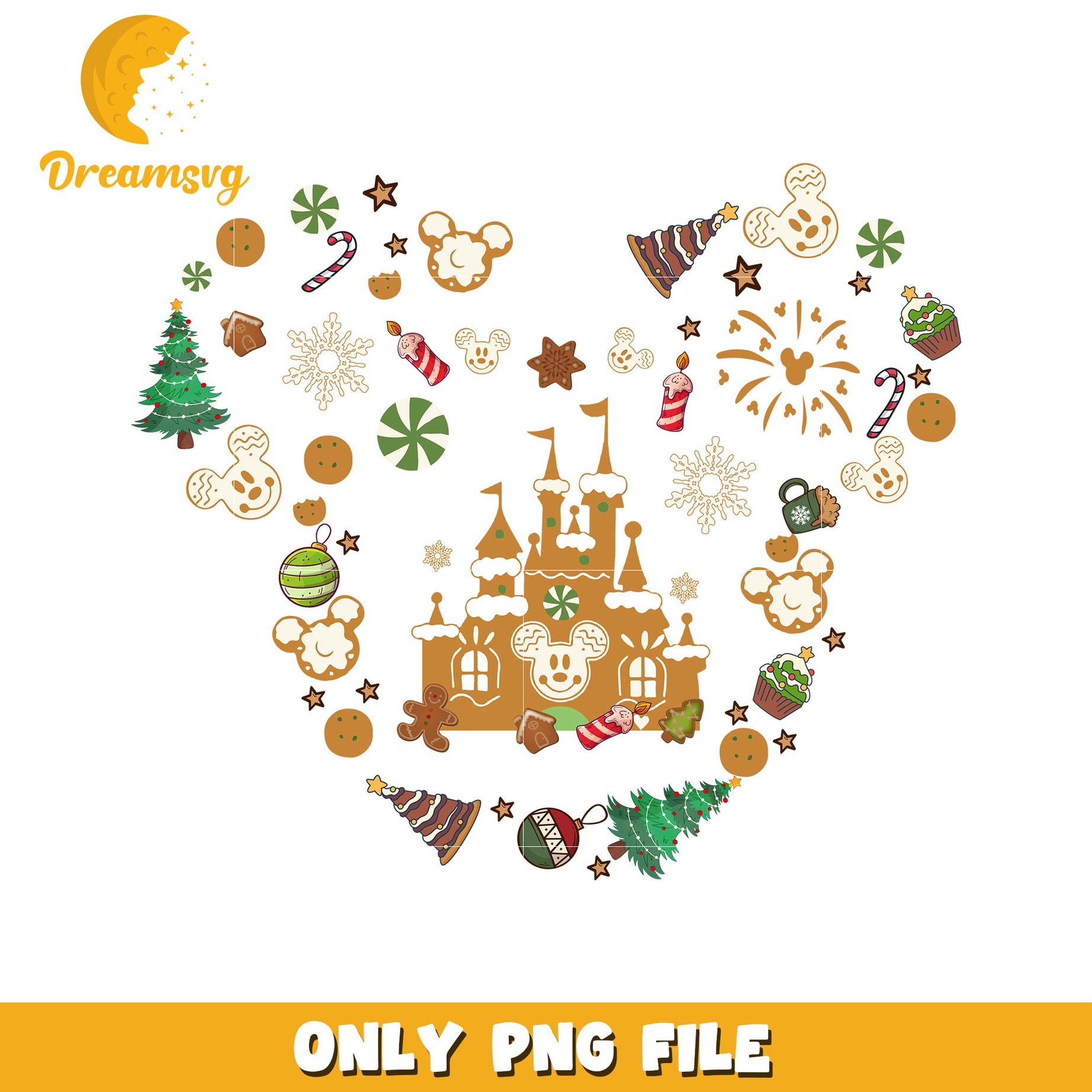 Disneyland cookies png, disney spirit png, cozy disney png