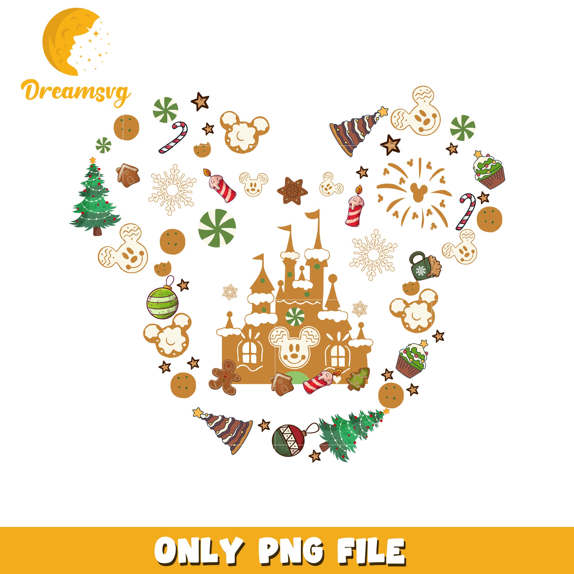 Disneyland cookies png, disney spirit png, cozy disney png