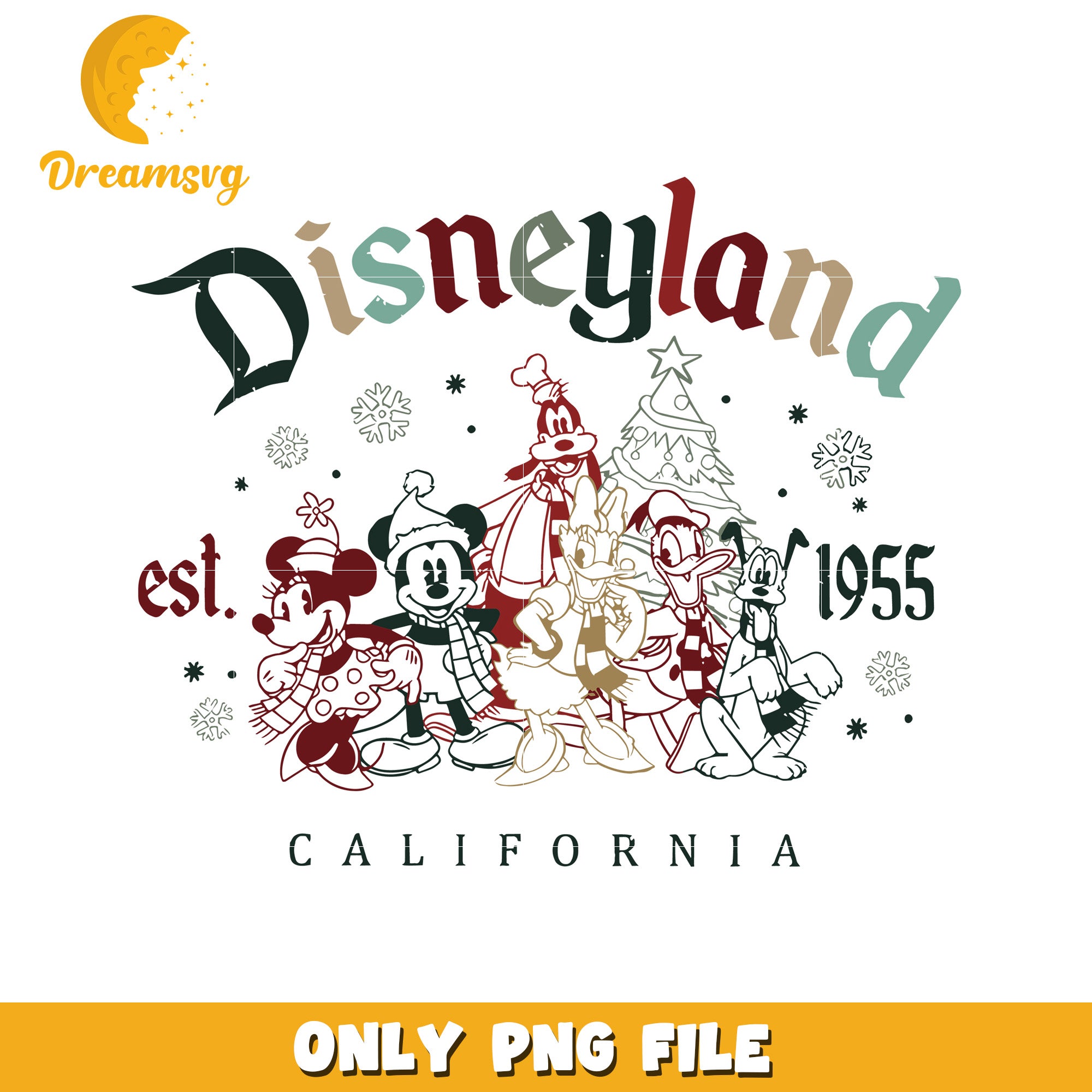 Disneyland in christmas png, christmas cartoon png, christmas disney png
