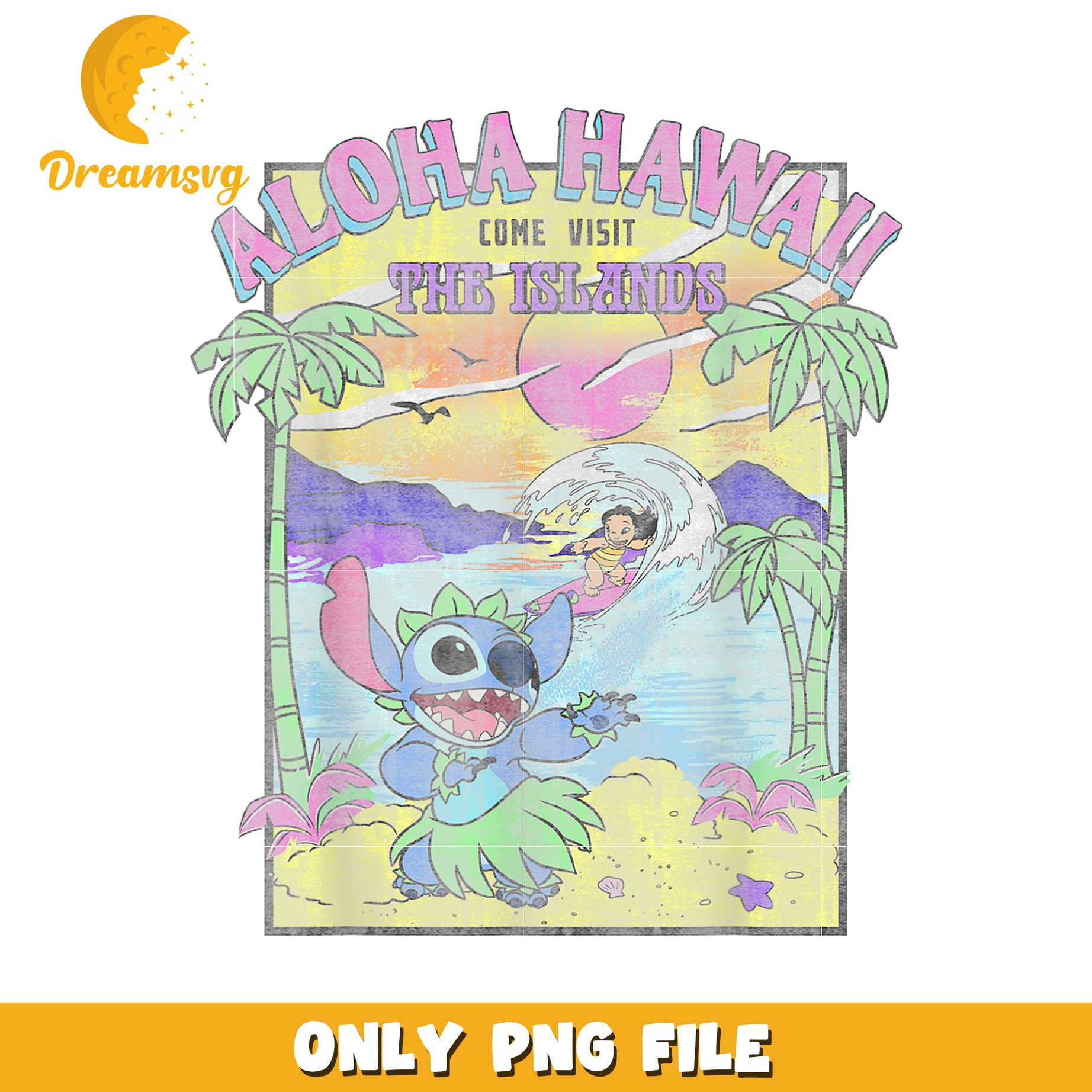 Disney lilo and stitch aloha hawaii come visit the islands png, lilo and stitch png