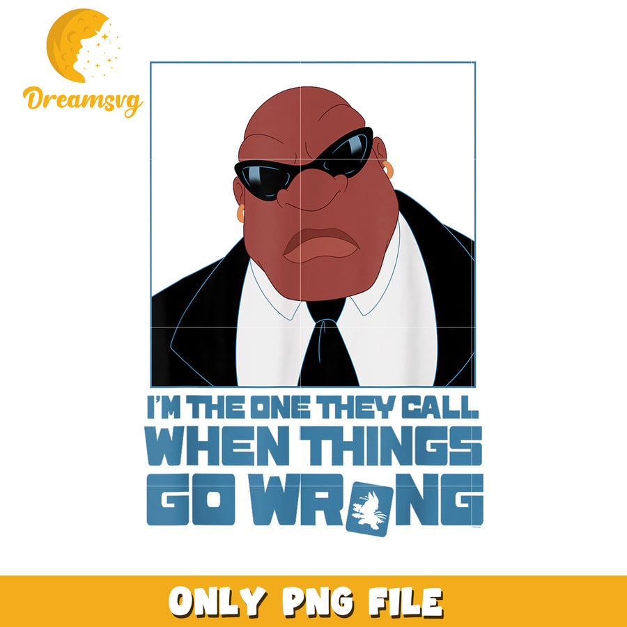 Disney lilo and stitch cobra bubbles call when things go wrong png, funny stitch png