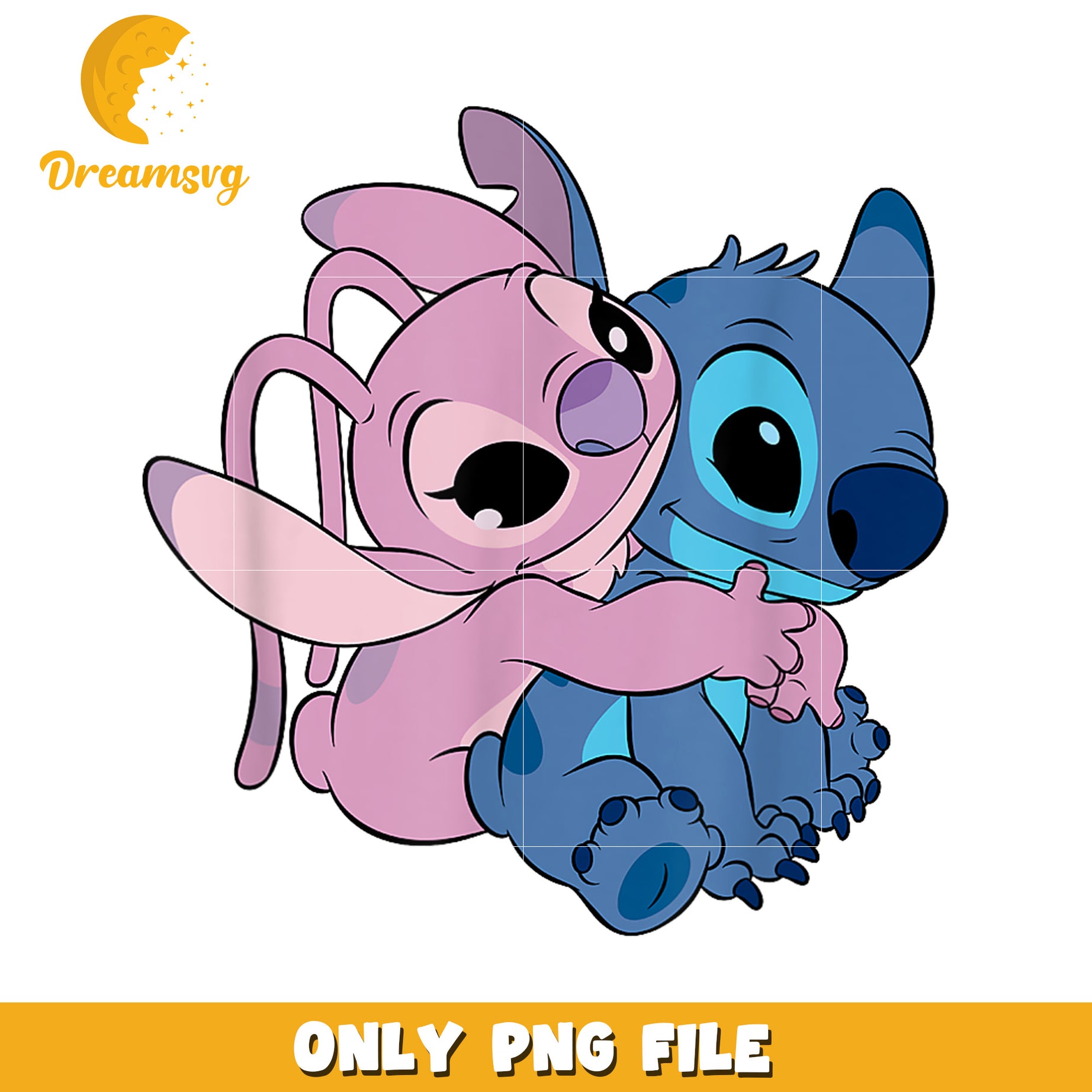 Disney lilo and stitch cute angel and stitch hugging png, cute angel png