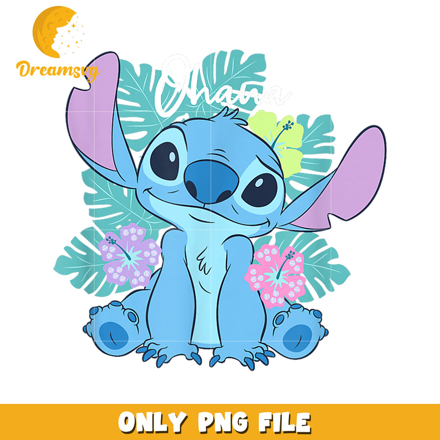 Disney lilo and stitch ohana adorable pose floral png, lilo and stitch png