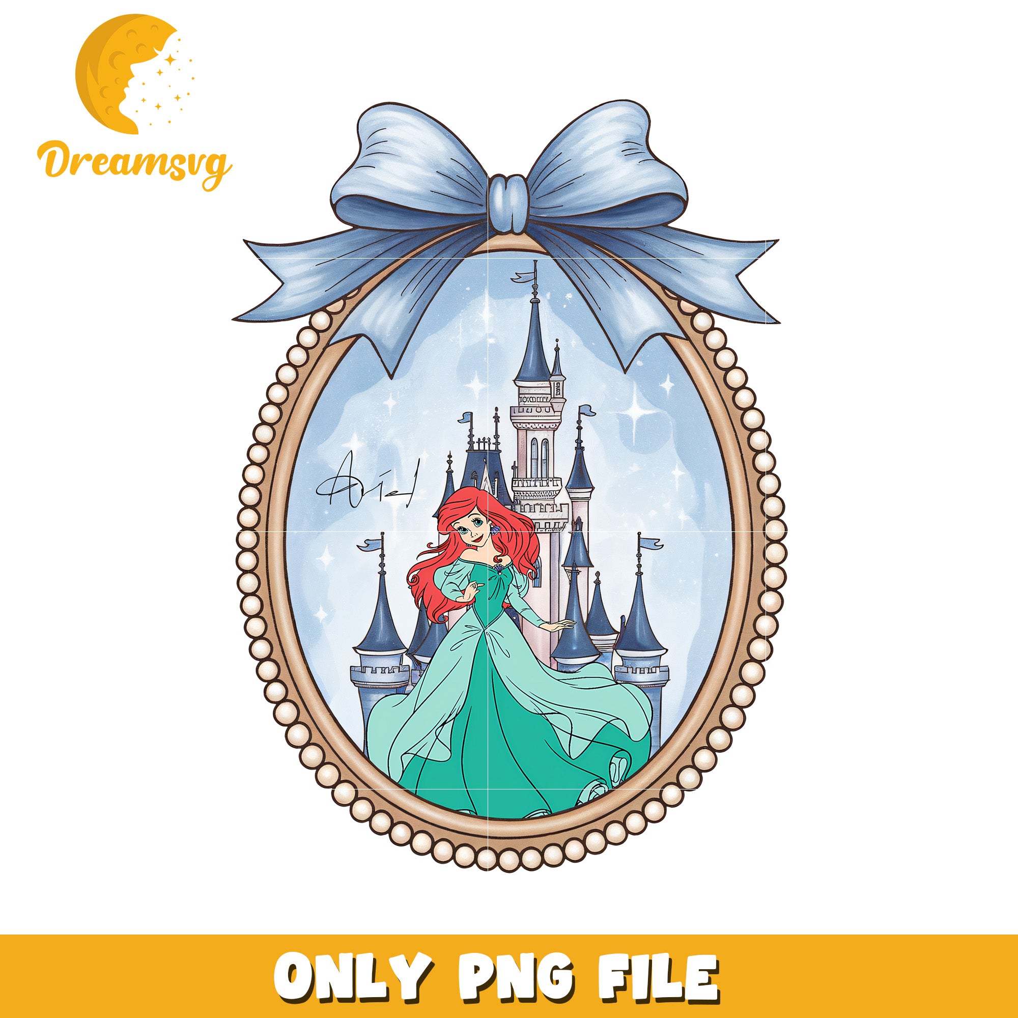 Disney little mermaid movie picture frame design png, pincess png, disney movie png