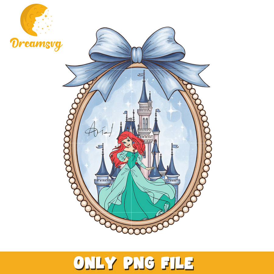 Disney little mermaid movie picture frame design png, pincess png, disney movie png