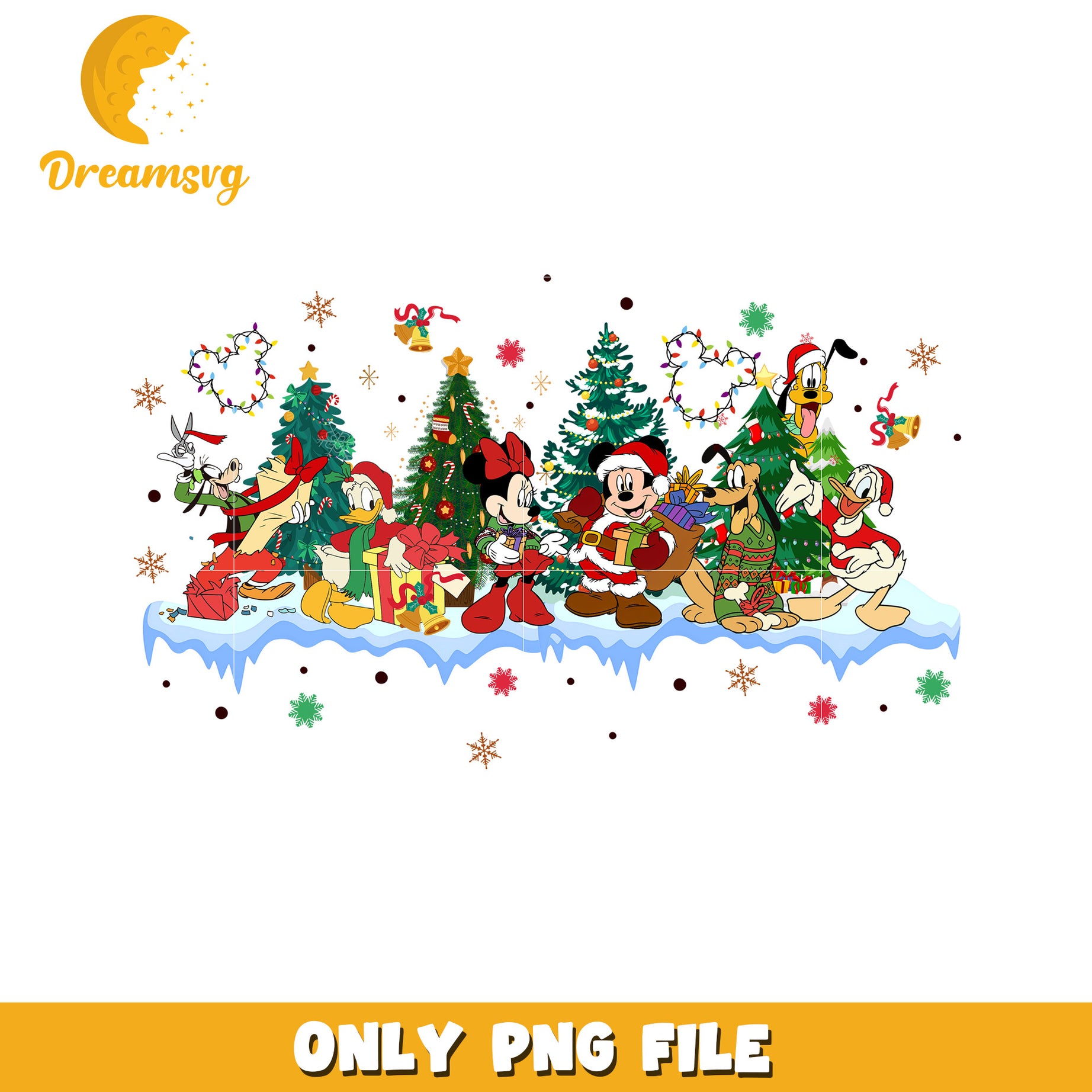 Disney mickey and friends png, disney joy png, christmas vibes png