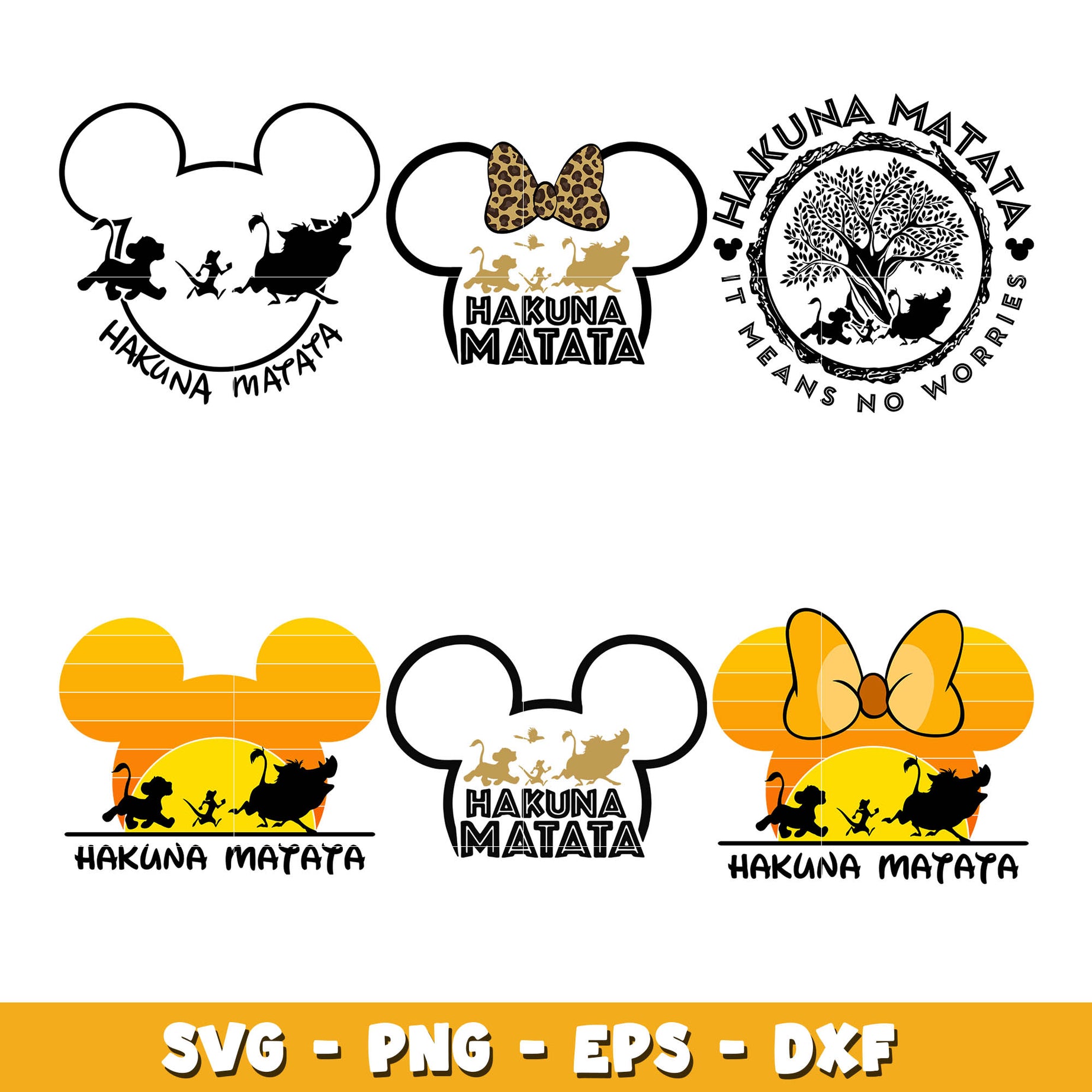 Disney mickey head hakuna matata svg bundle, Disney mickey svg, Disney svg