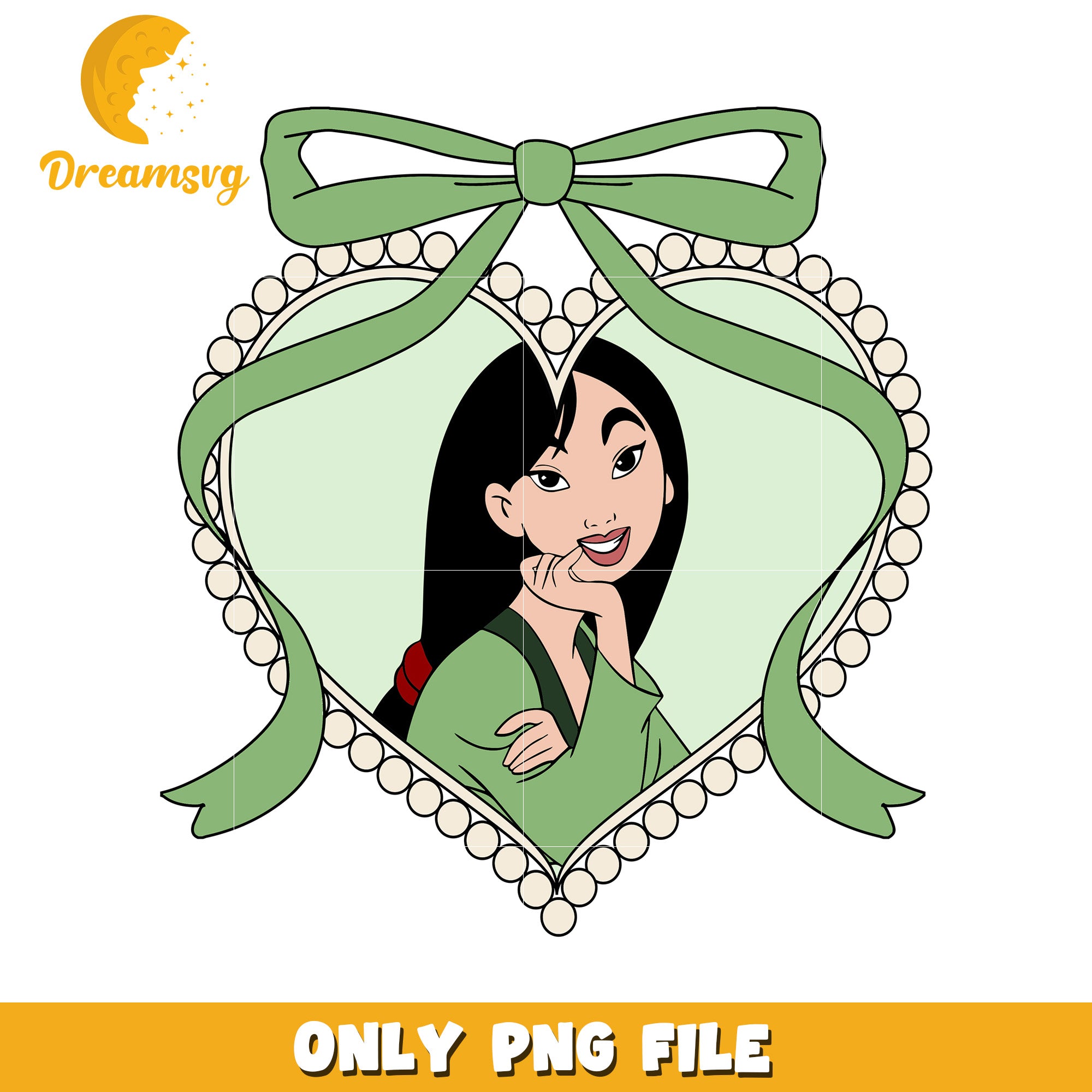 Disney mulan picture frame bowtie design png, disney characters png, disney princess png