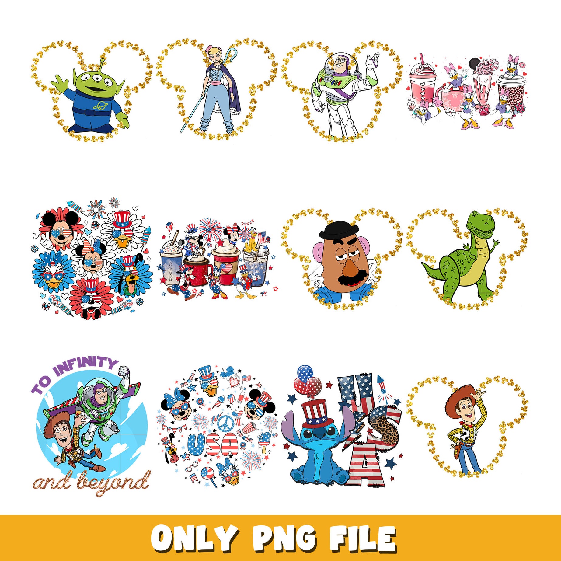 Disney character png bundle, Disney character png, Disney png