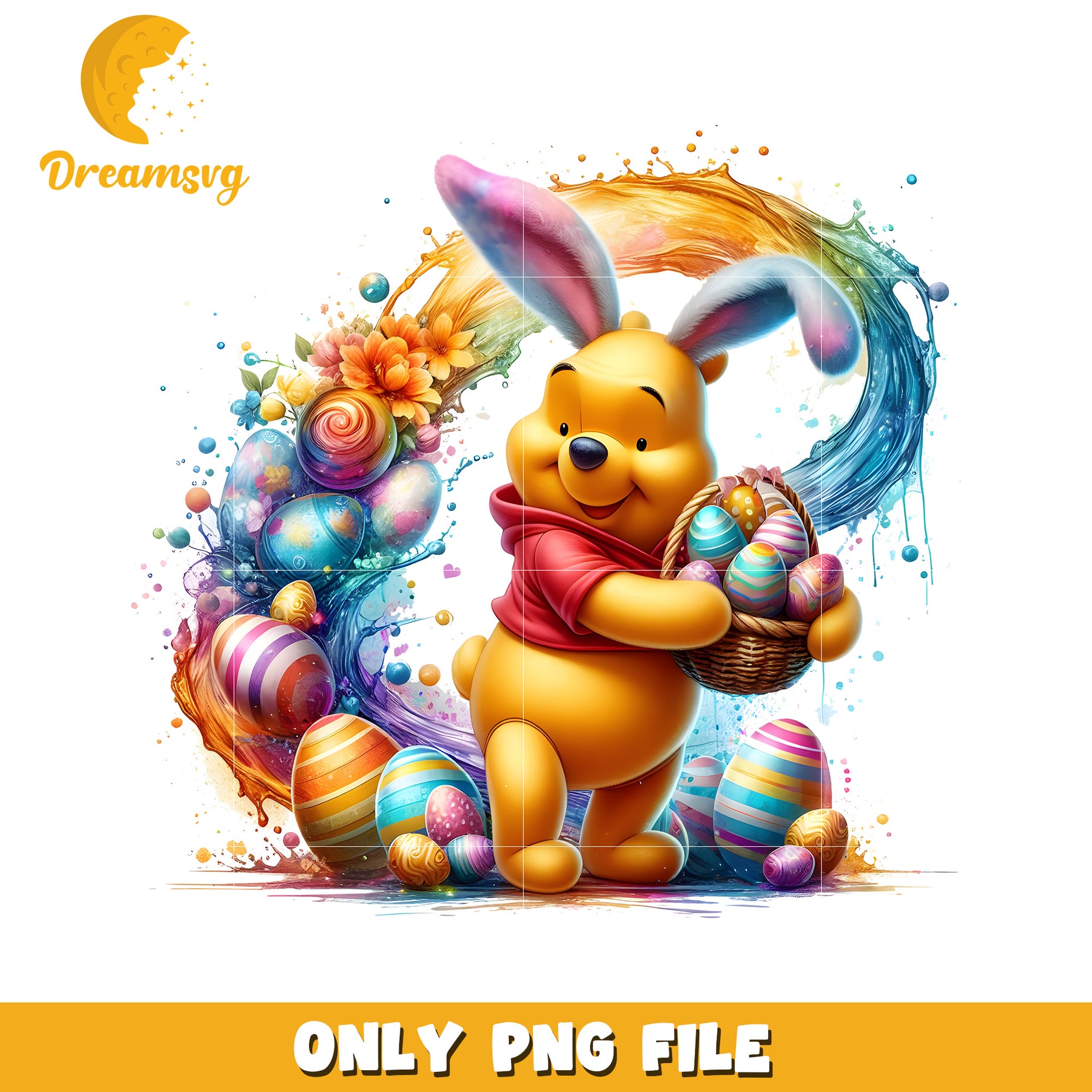 Disney pooh bunny easter eggs png, easter eggs png, disney png