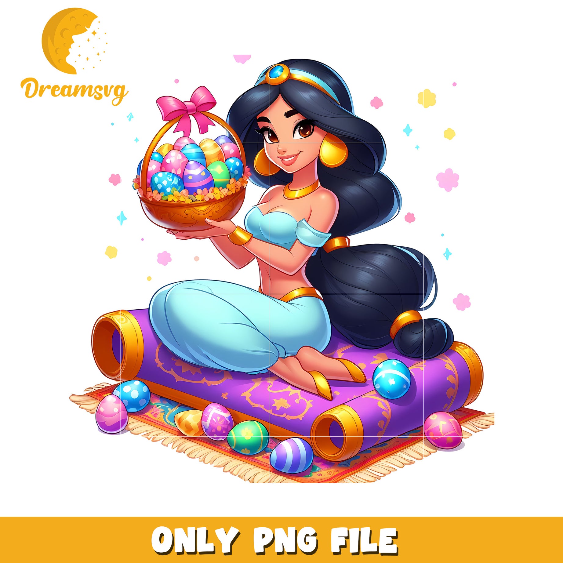 Disney princess Jasmine easter eggs png, easter day eggs png